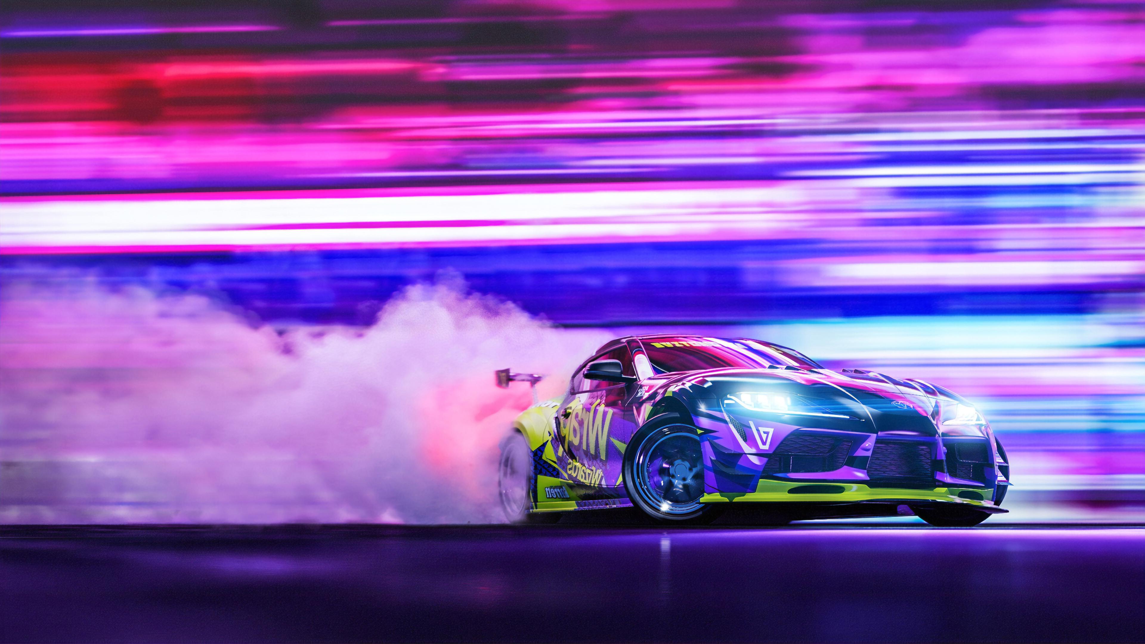 3840x2160 Toyota Supra, Drift, Colorful, 4k Free deskk wallpaper, Ultra HD