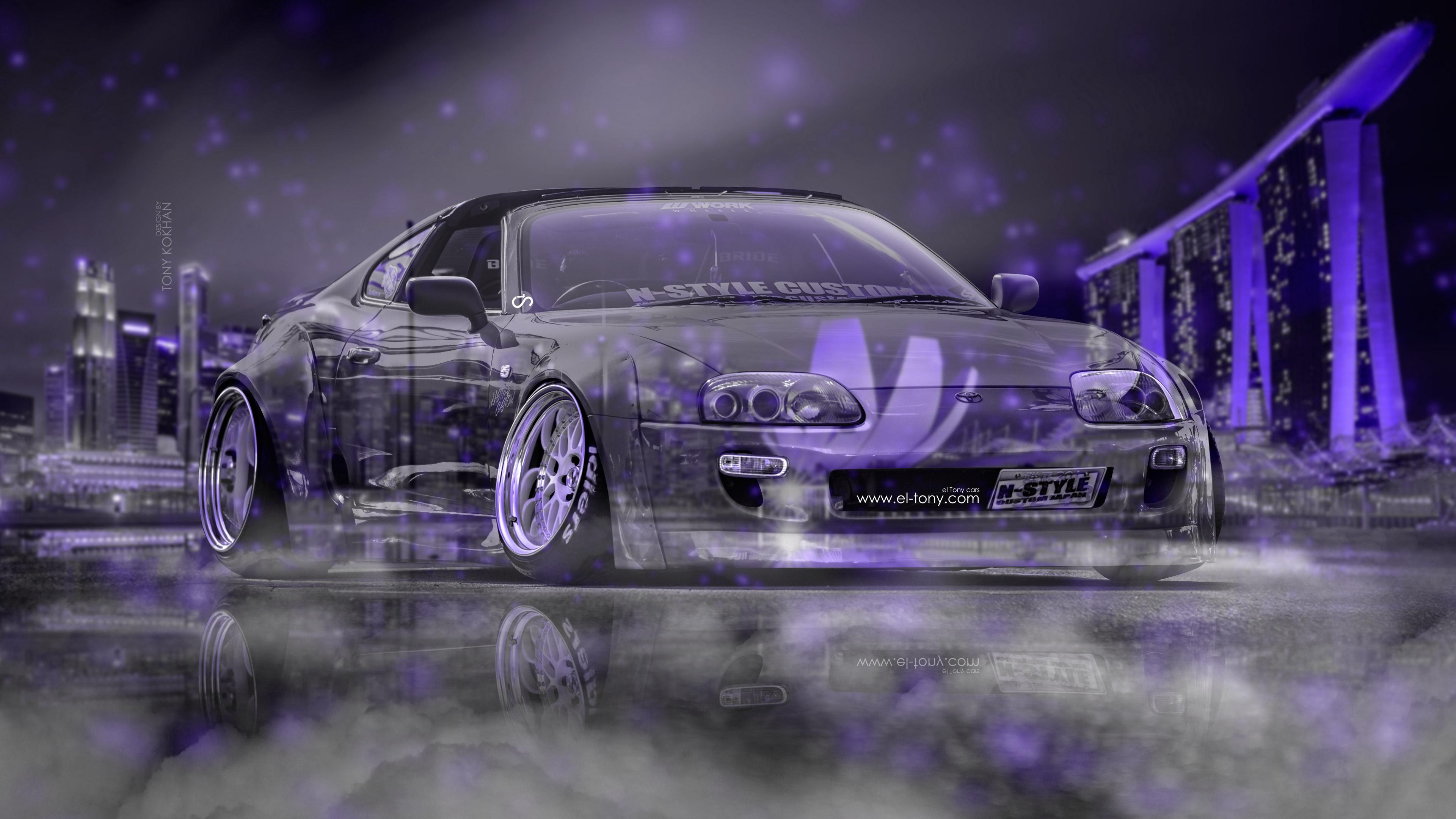 3840x2160 Toyota Supra JZA80 JDM Tuning N Style Custom Super Crystal City Night Smoke Fog Car 2017 El Tony