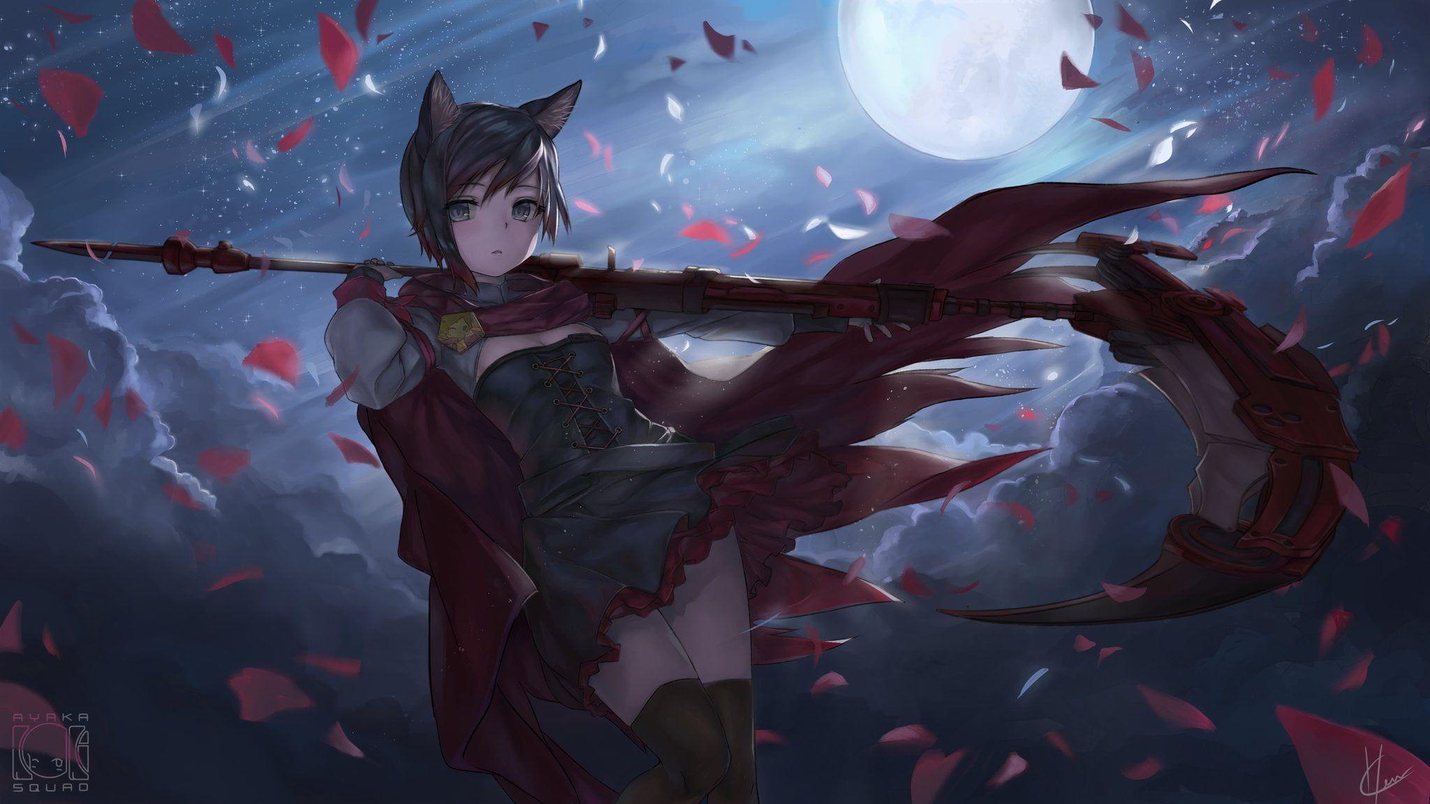 2048x1152 nekomimi cat girl #scythe #RWBY P #wallpaper #hdwallpaper #desktop. Anime wallpaper, Nekomimi, Anime