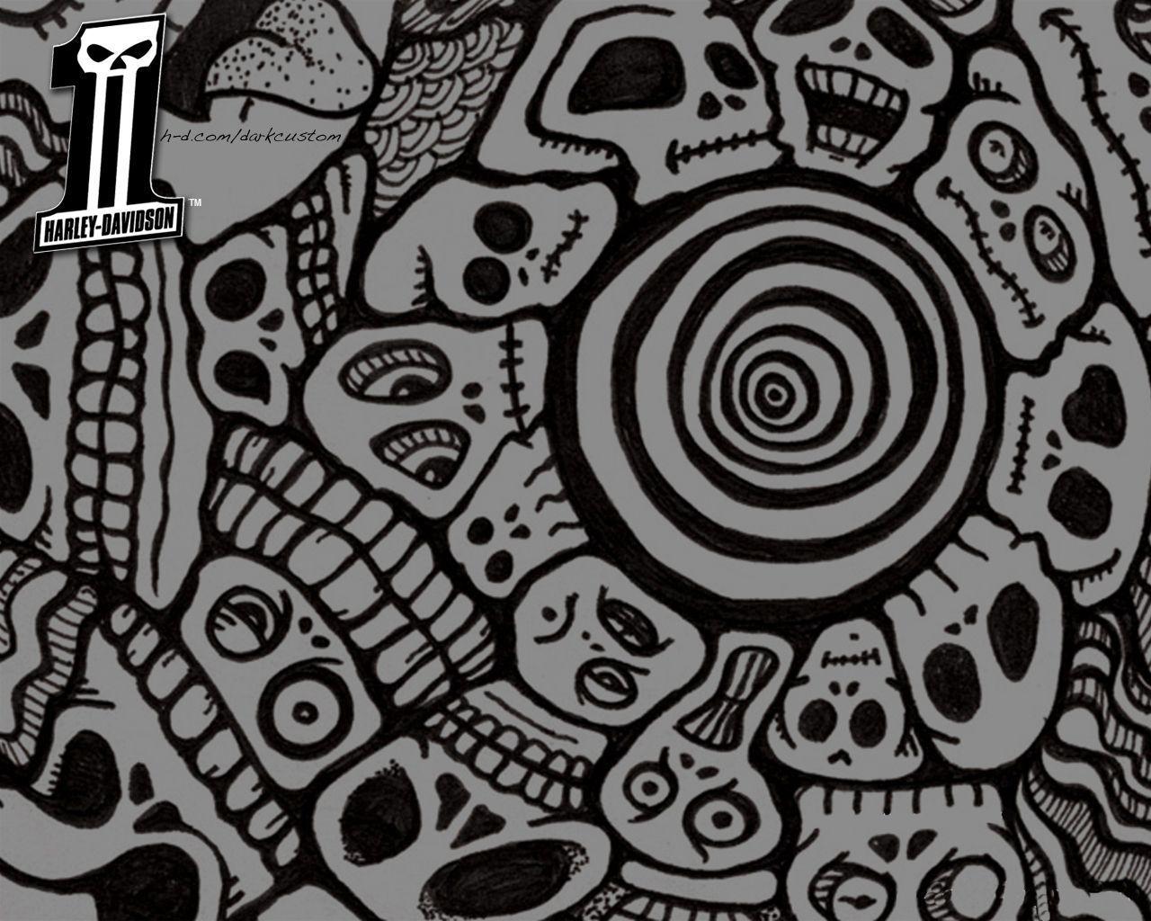 1280x1024 Harley Davidson Dark Custom Wallpaper