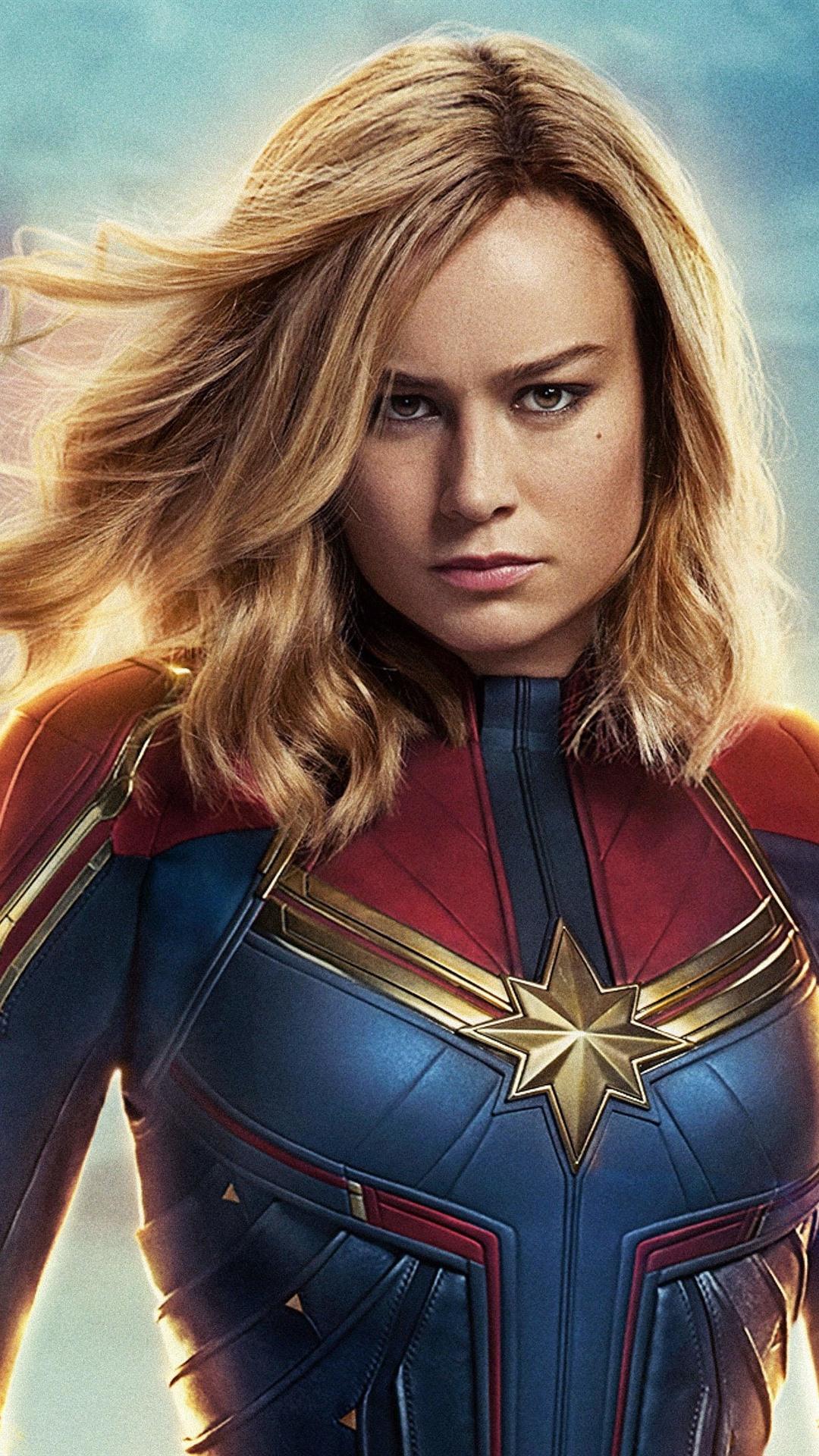 1080x1920 Captain Marvel, Brie Larson, 4k Larson Captain Marvel