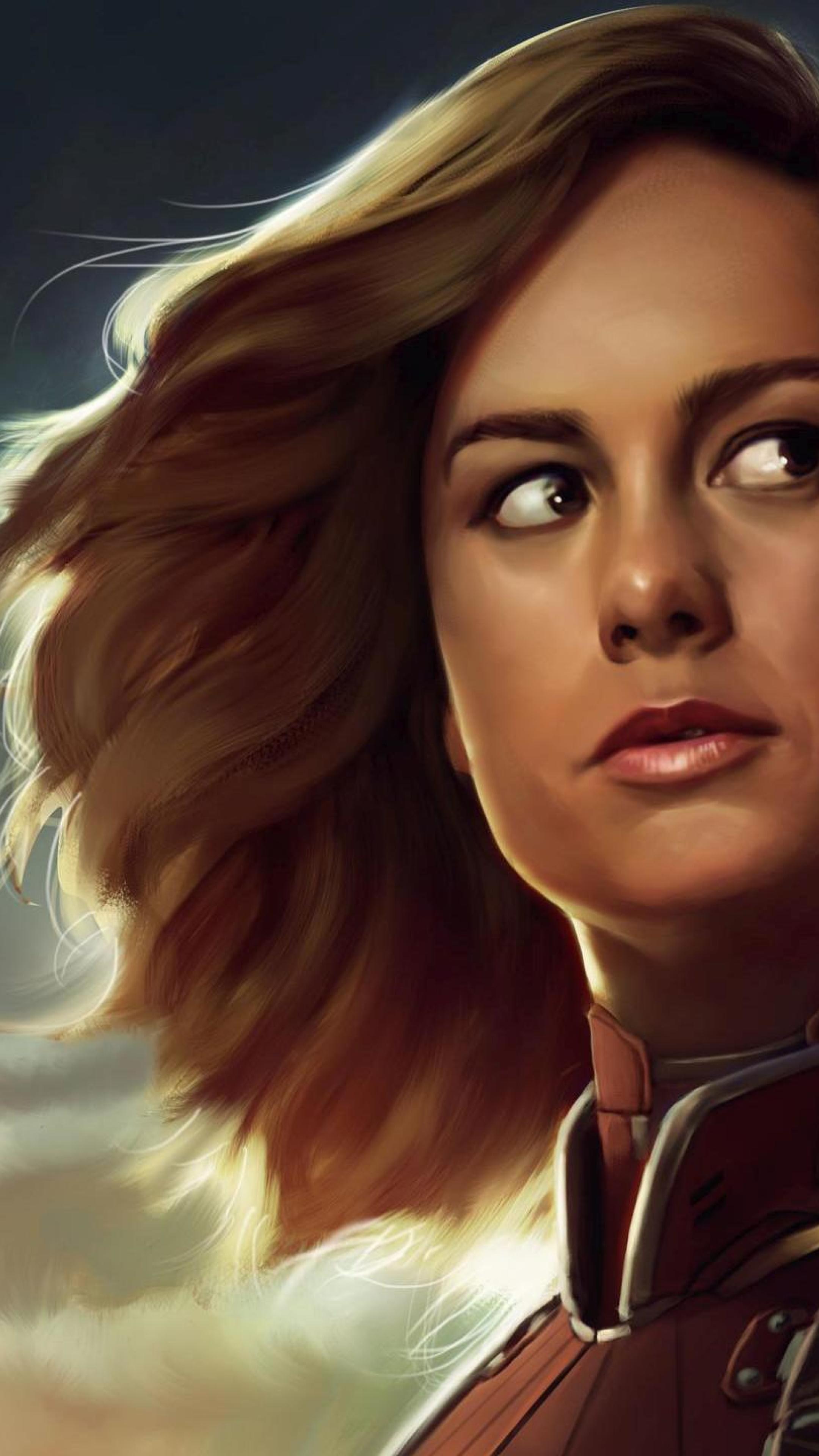 2160x3840 Brie Larson Captain Marvel Artwork Sony Xperia X, XZ, Z5 Premium Wallpaper, HD Artist 4K Wallpaper