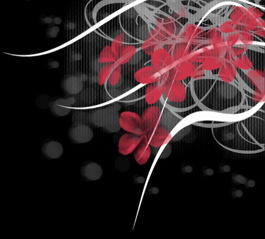 1024x923 Black And White Flowers Wallpaper