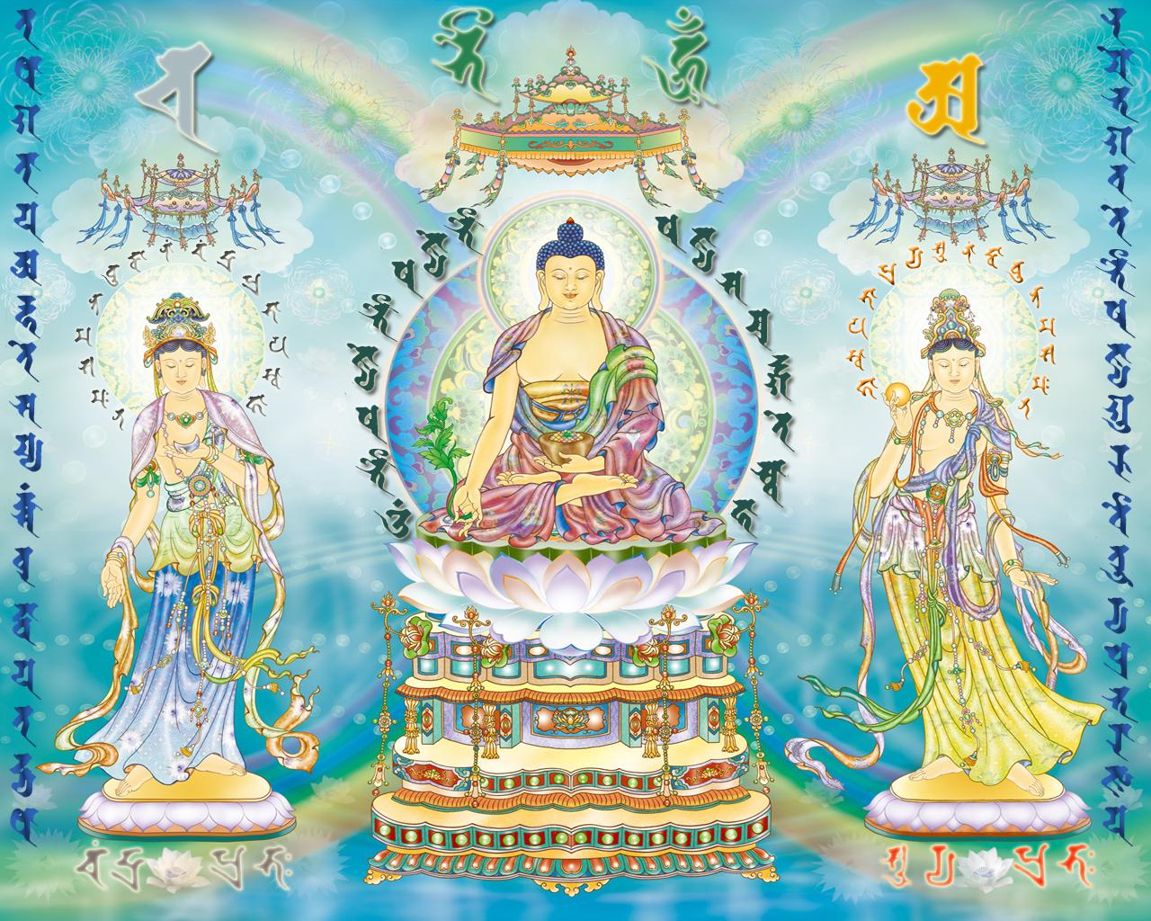 1280x1024 Chinese Mantra of Medicine Buddha. Sana Ako si Ricky Lee!