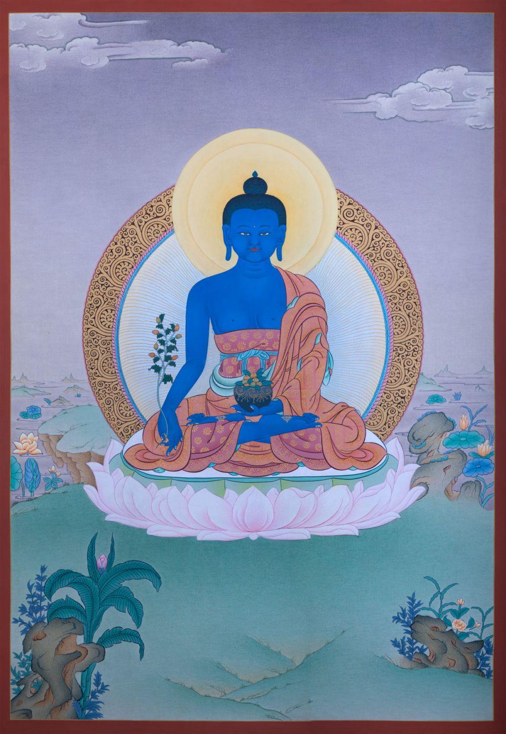 1034x1500 Medicine Buddha I (Art Print) Dakini As Art. Buddhist art, Thangka, Buddha painting
