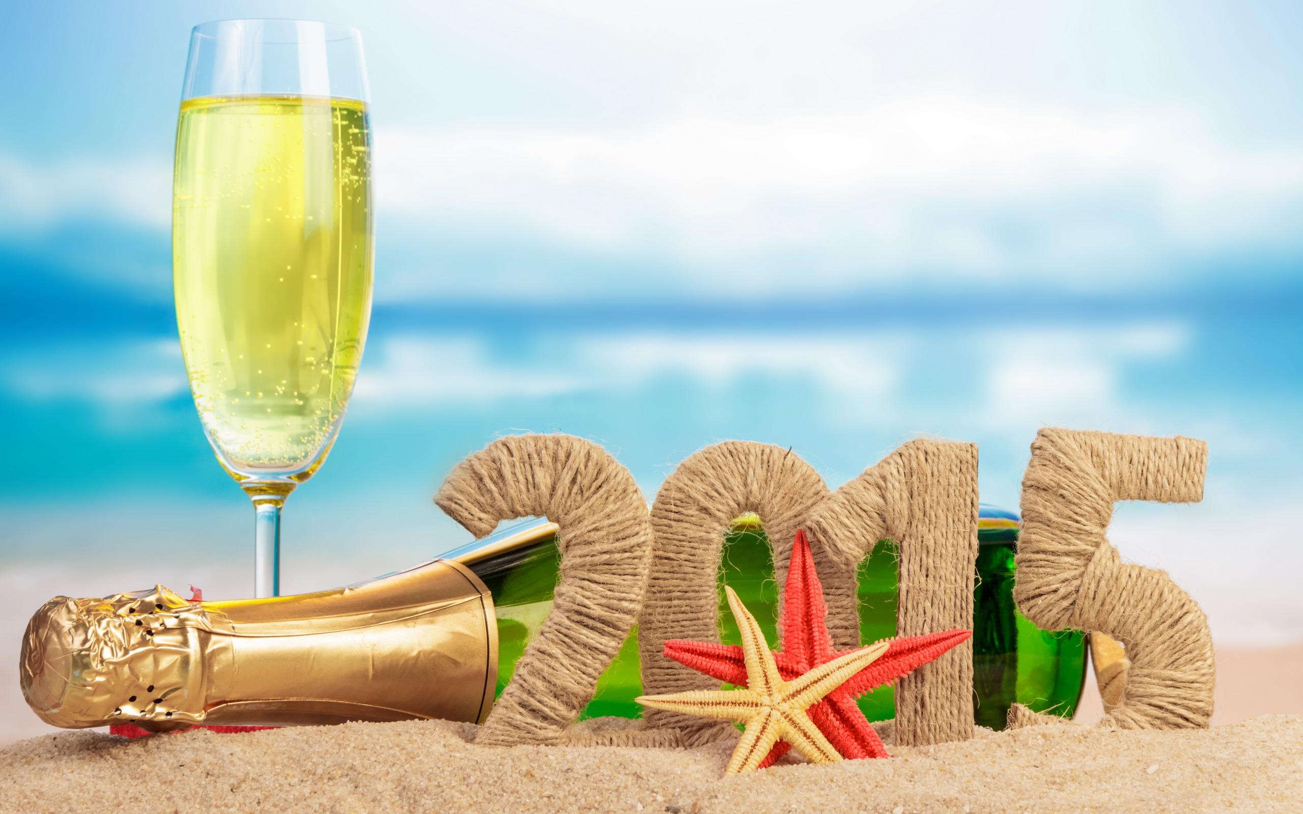 2560x1600 Free download Drink And Sand Beach Happy New Year 2015 Wallpaper Desktop [2560x1600] for your Desktop, Mobile & Tablet. Explore Wallpaper New Years 2015. Free New Years Wallpaper