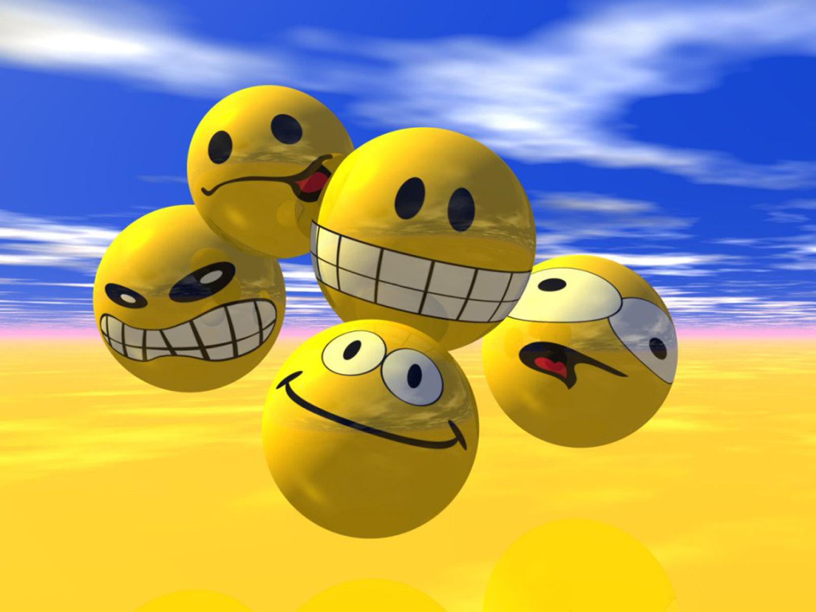1600x1200 3D Smiley Wallpaper