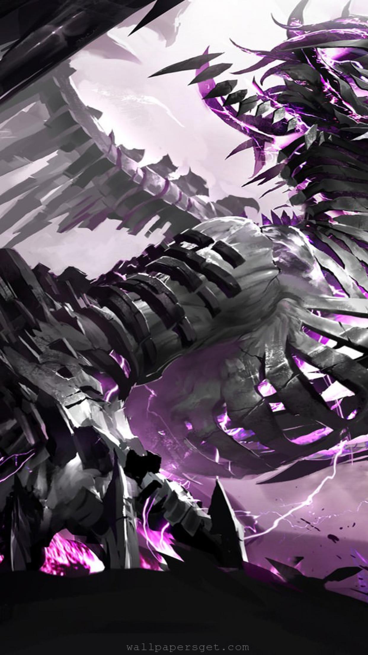 1242x2208 Purple Dragon HD Desktop Wallpaper