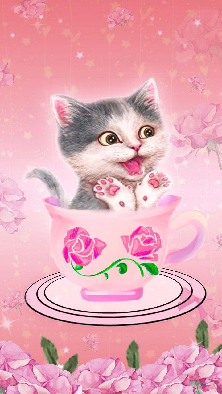 Cute Pink Cat Wallpapers Top Free Cute Pink Cat Backgrounds