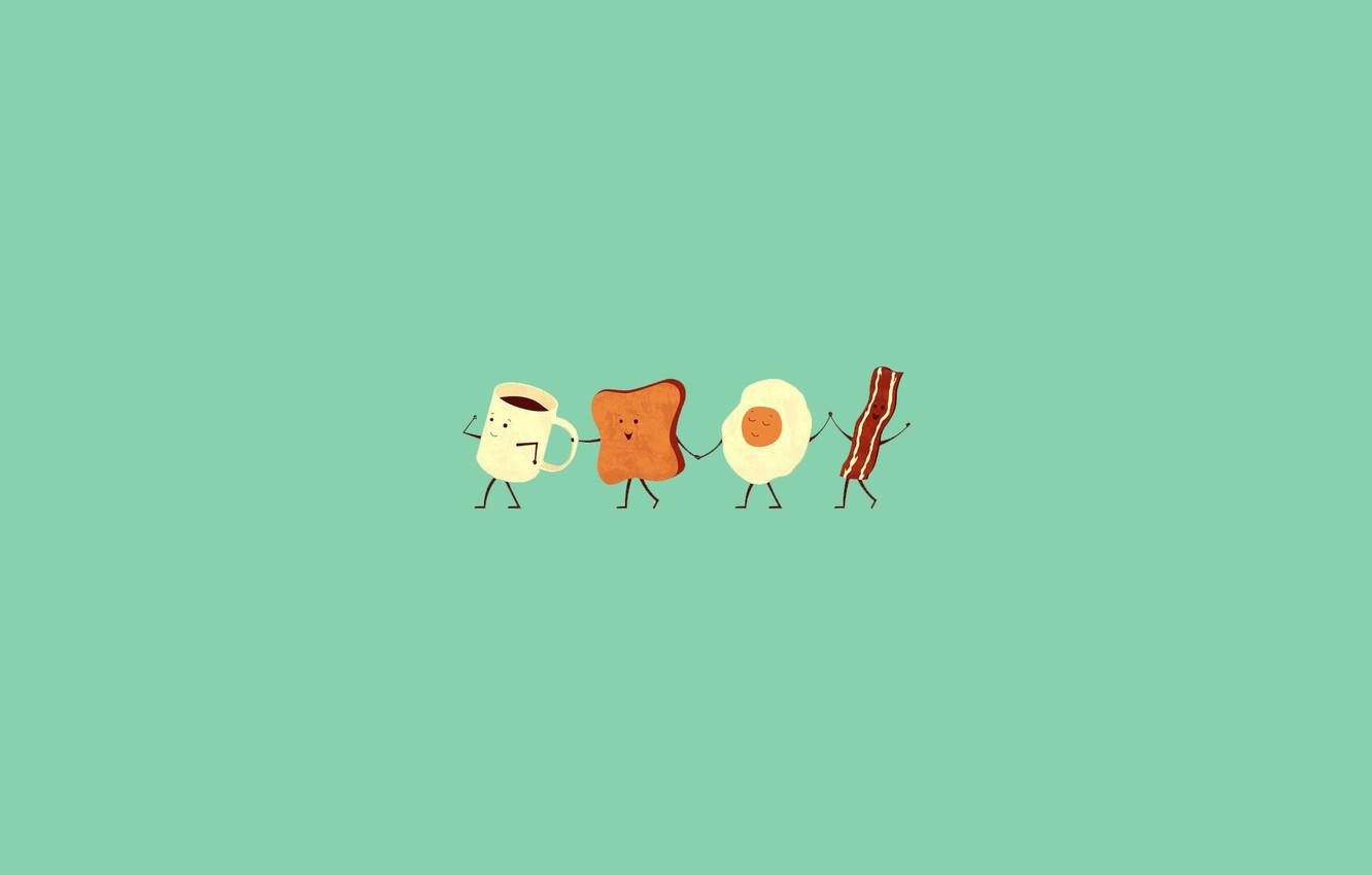 1332x850 Wallpaper egg, coffee, bread, Food, bacon image for desktop, section минимализм