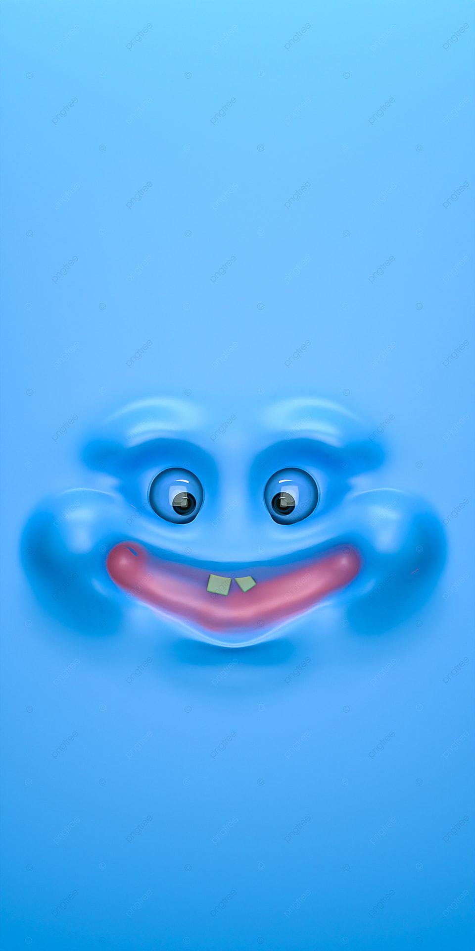 960x1920 3D Blue Big Mouth Bacon Emoticon Expression Wallpaper, 3D, Phone Wallpaper, Cute Background Image for Free Download
