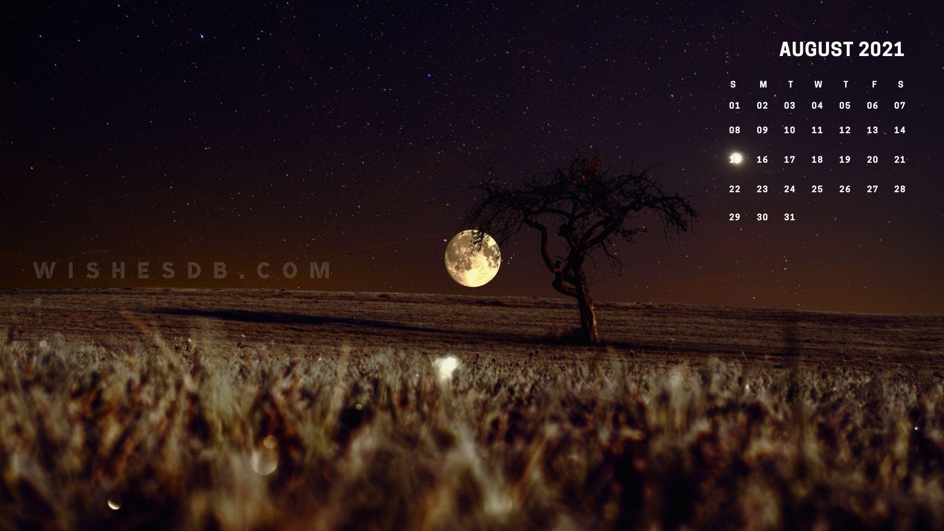 1920x1080 August 2021 Calendar