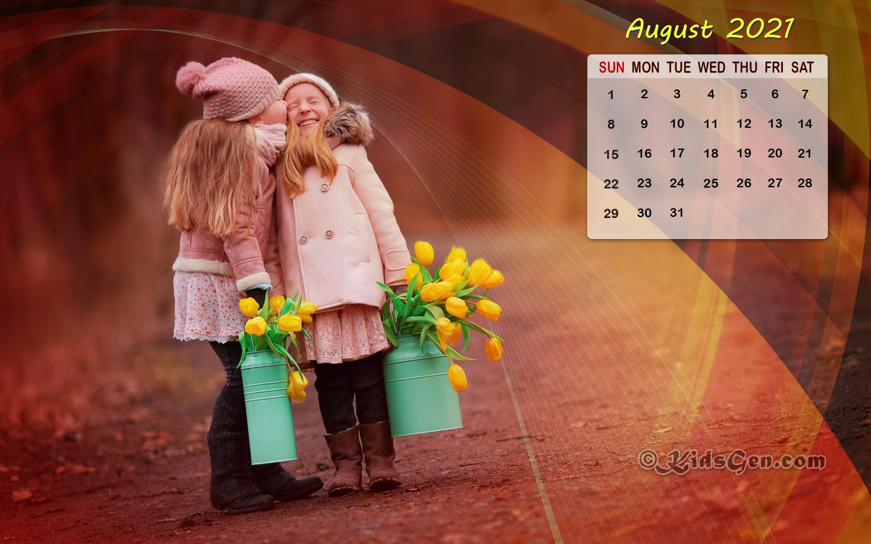 2880x1800 August Calendar Wallpaper