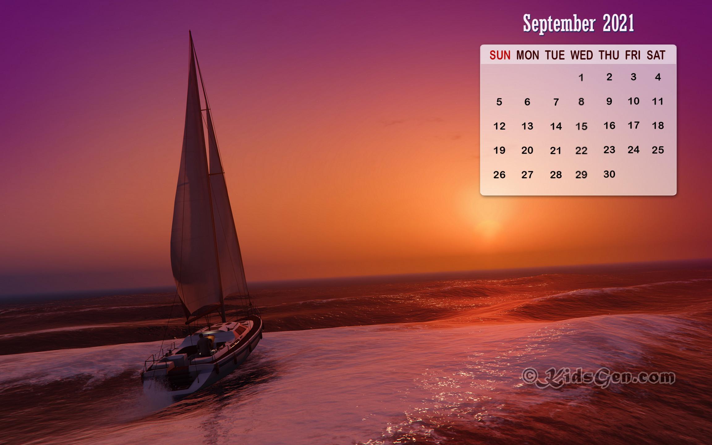 2304x1440 September Calendar Wallpaper