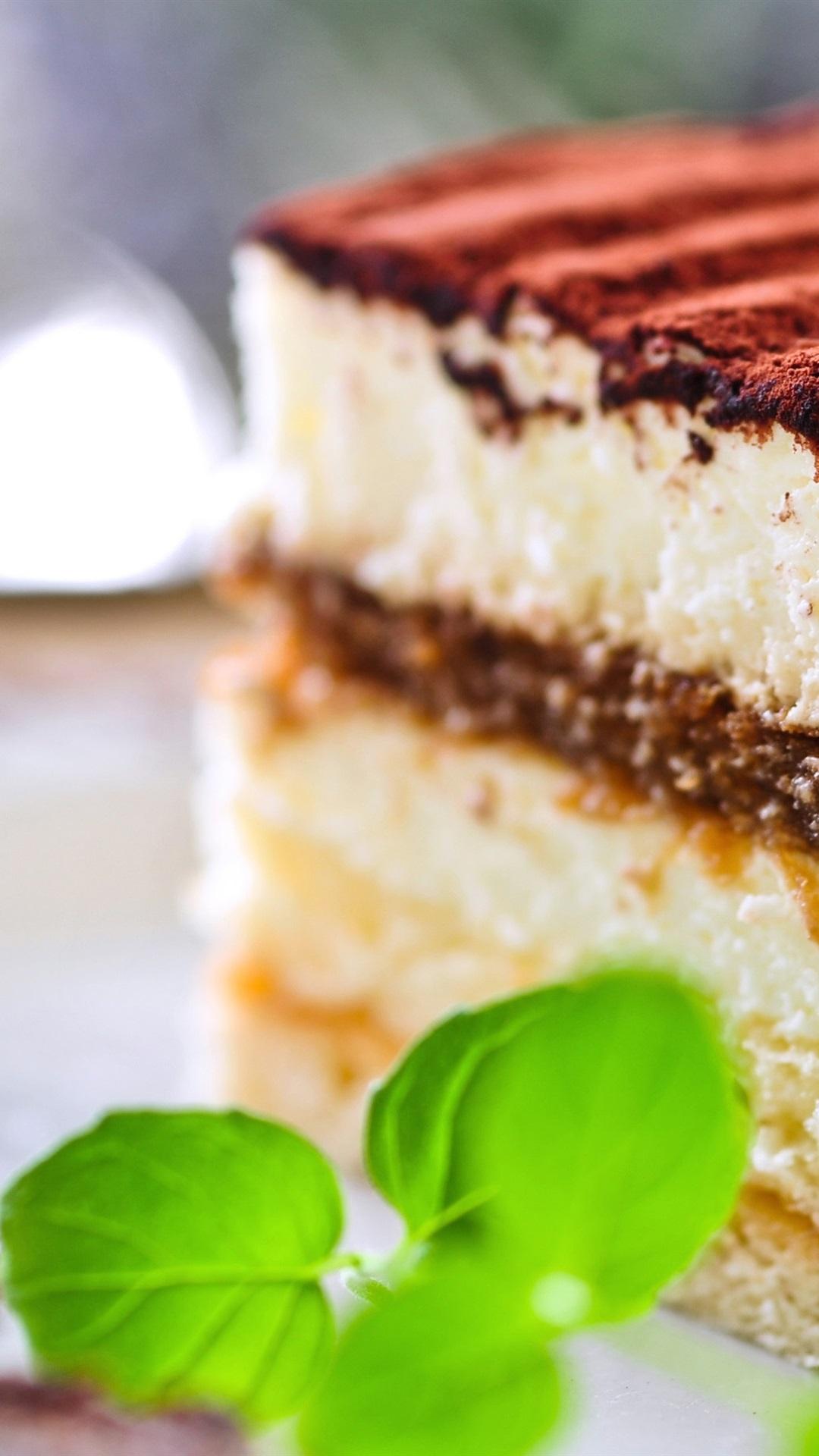 1080x1920 Snack, Tiramisu, Sweet Cake, Chocolate, Mint, Breakfast 1080x1920 IPhone 8 7 6 6S Plus Wallpaper, Background, Picture, Image