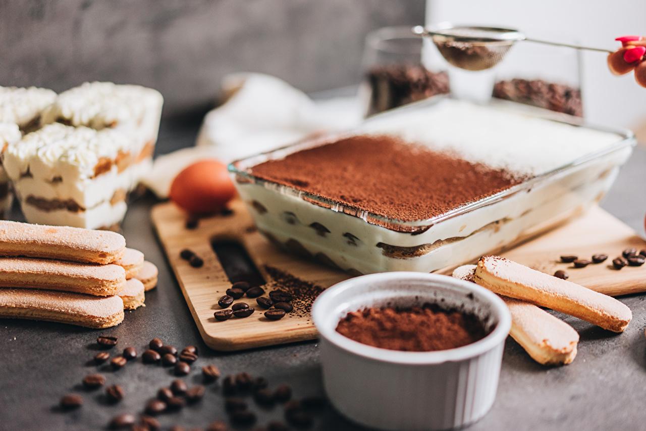 1280x853 Wallpaper Tiramisu Cakes Coffee Cocoa solids Grain Food Cookies