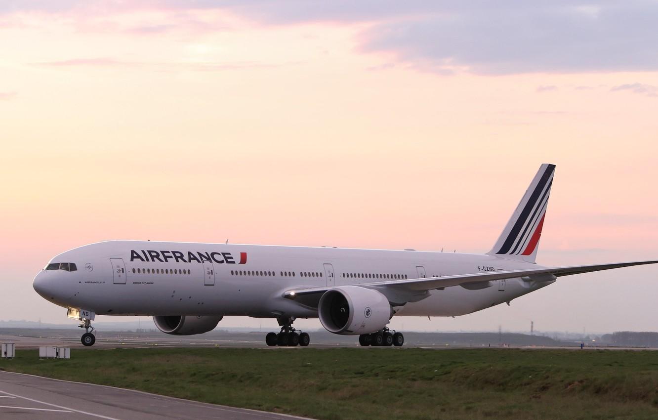 1332x850 Wallpaper Sunset, The sky, Clouds, The evening, Liner, Boeing, Boeing, Air, France, The plane, Passenger, Air, France image for desktop, section авиация