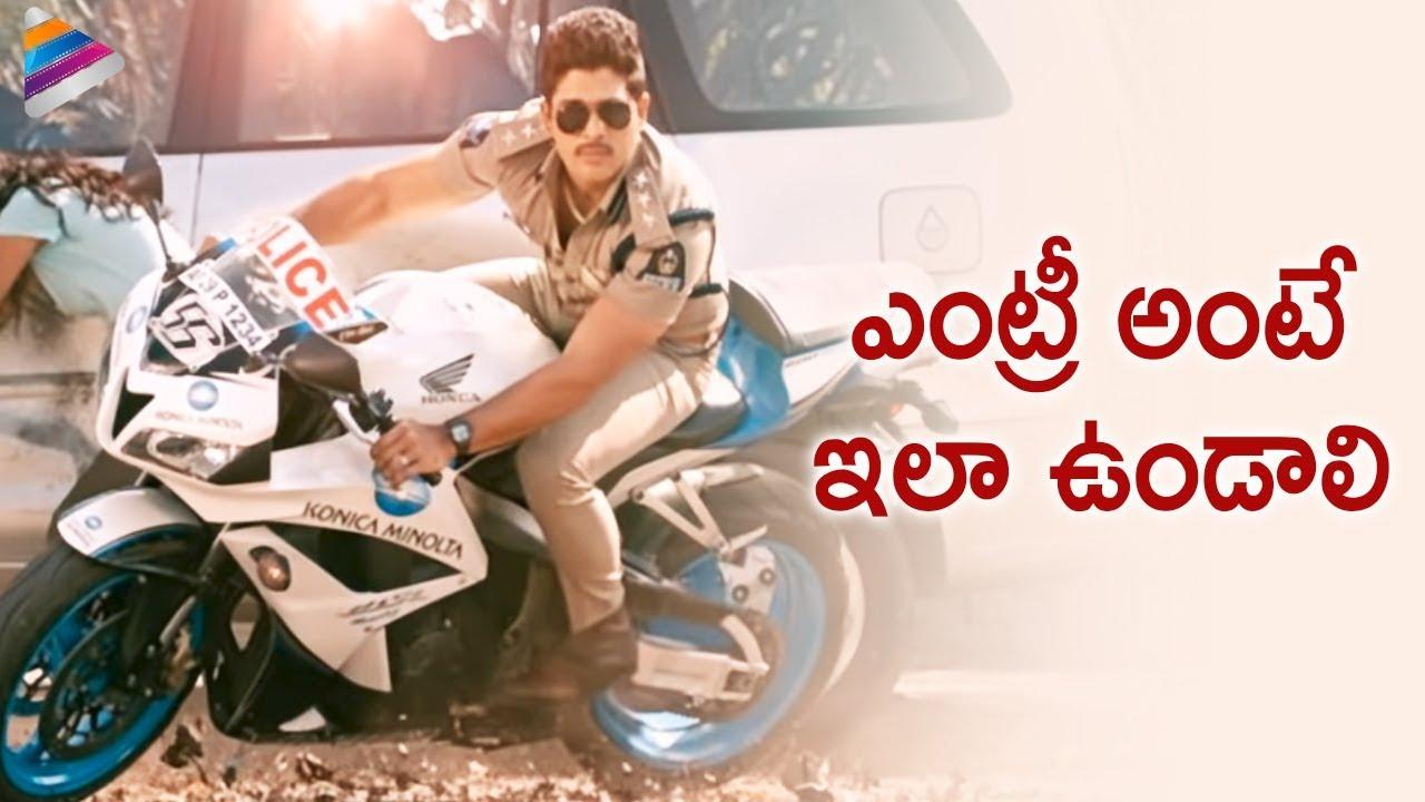 1280x720 Race Gurram Movie Scenes. Allu Arjun entry as a police officer