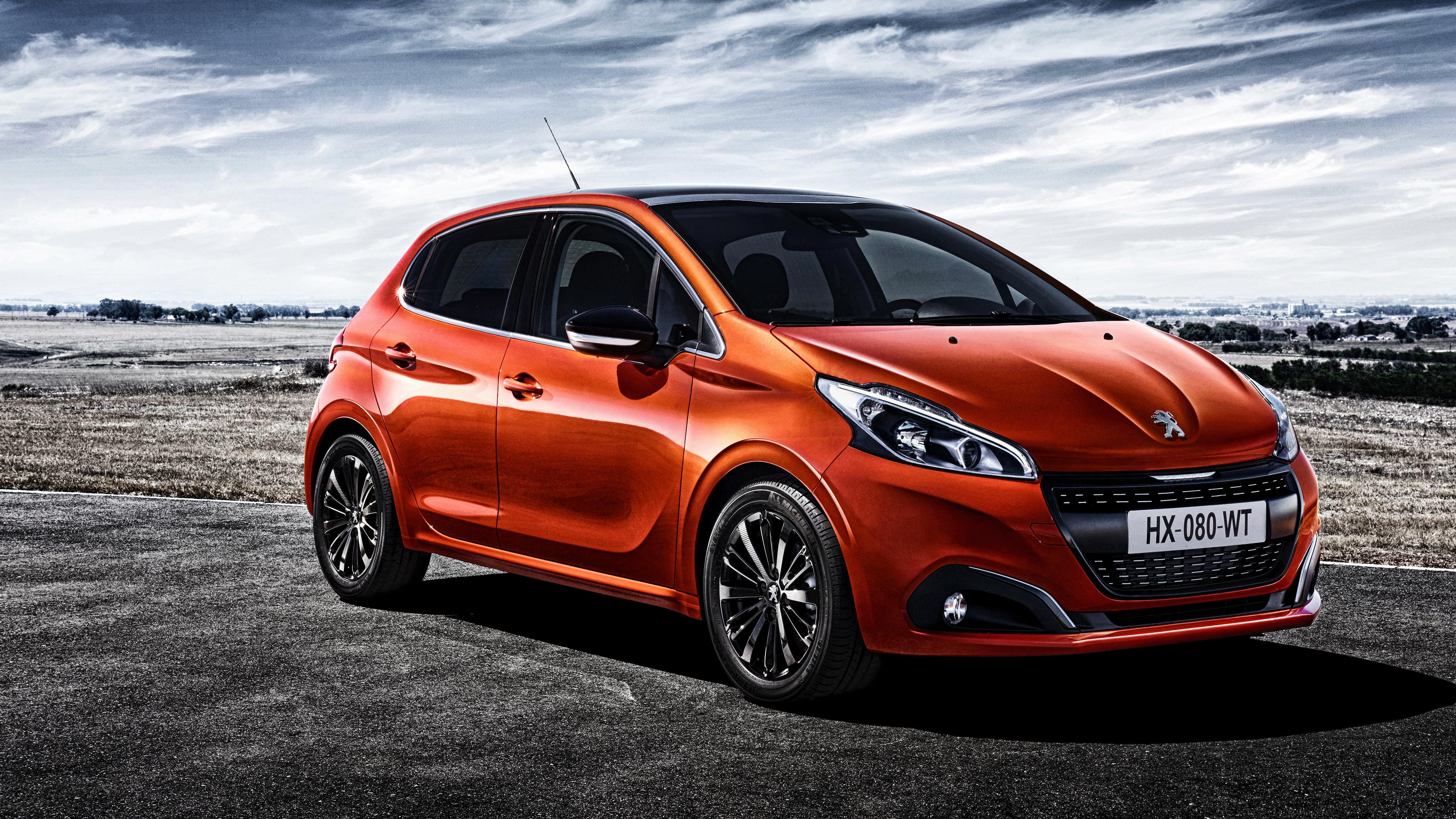 4096x2304 Download wallpaper 4096x2304 peugeot, red, side view HD background