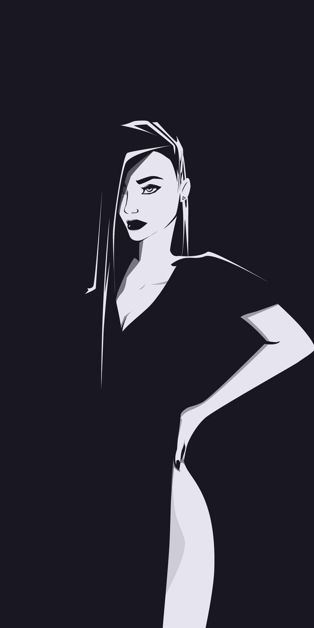 1080x2160 Minimal, urban woman, art, 1080x2160 wallpaper. Silhouette art, Pop art drawing, Abstract face art