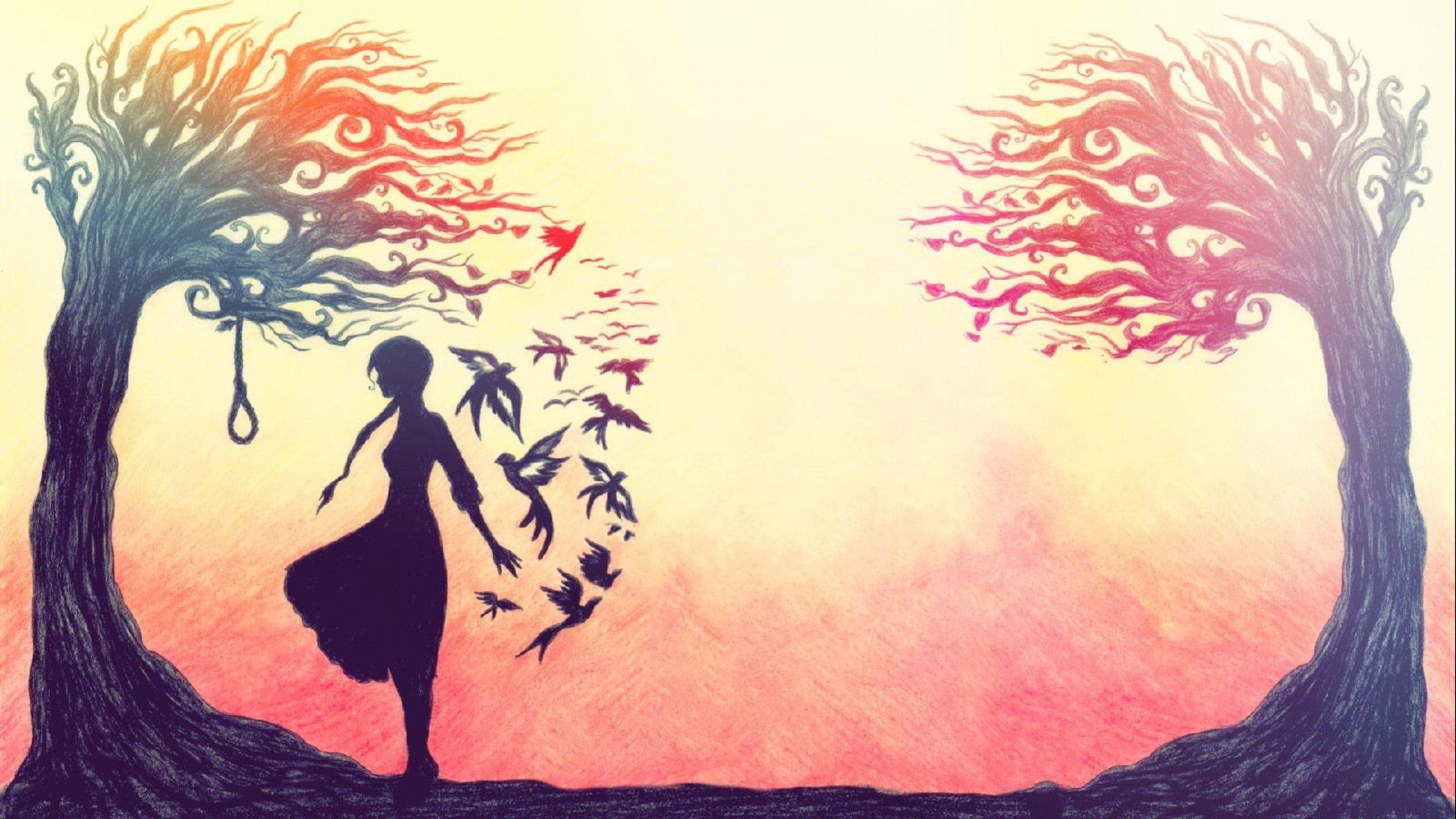 2560x1440 Artistic Girl Wallpaper