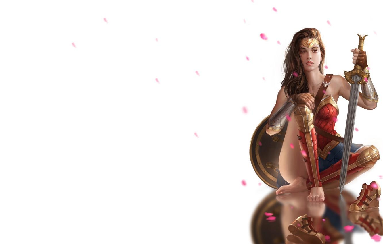 1332x850 Wallpaper weapons, sword, art, shield, Wonder woman, Wonder woman, rxx - for desktop, section фильмы