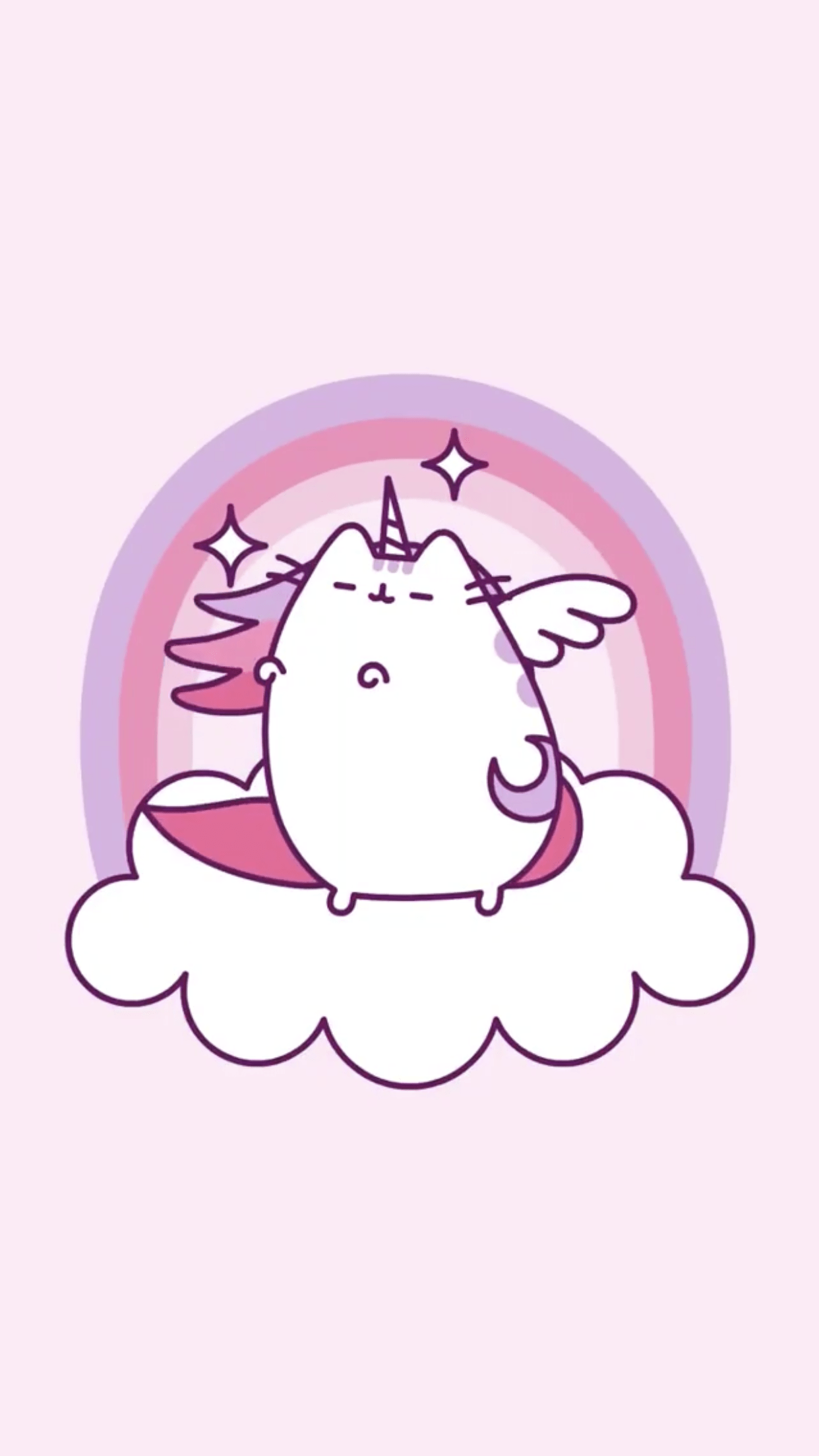 1242x2208 Cute Unicorn Pusheen Cat