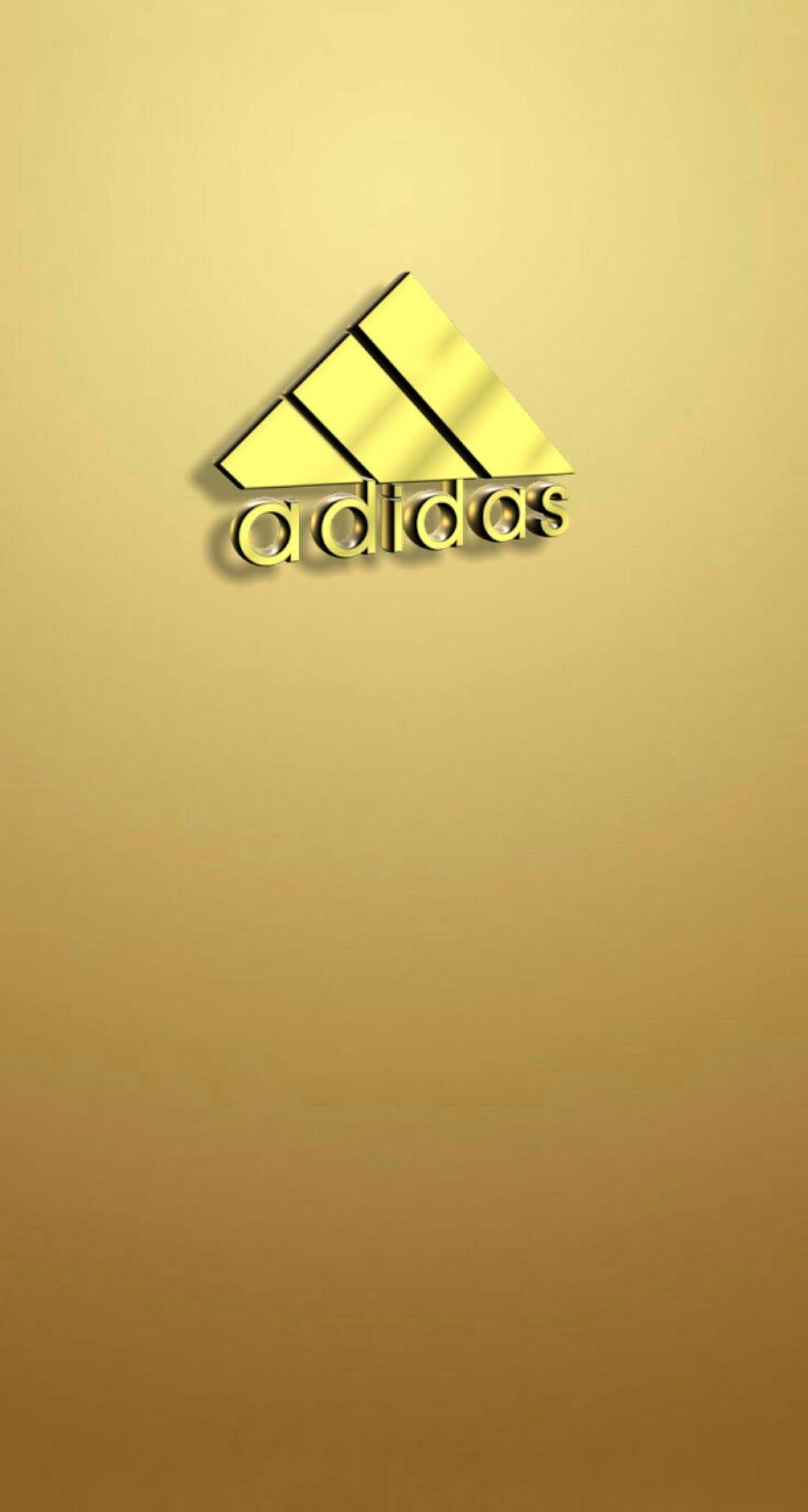 1078x2018 Gold Adidas Logo Wallpaper