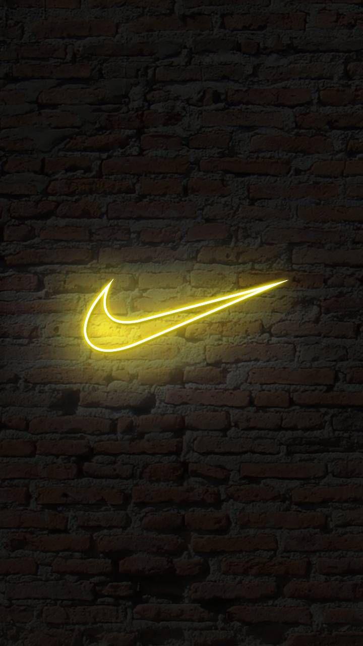 yellow nike sign