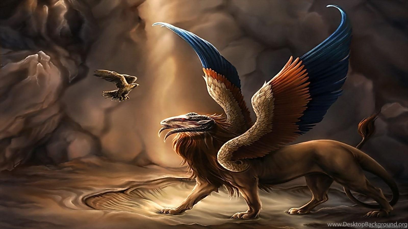 1600x900 Lion Head Eagle Fantasy Art Wallpaper HD Wallpaper Desktop Background