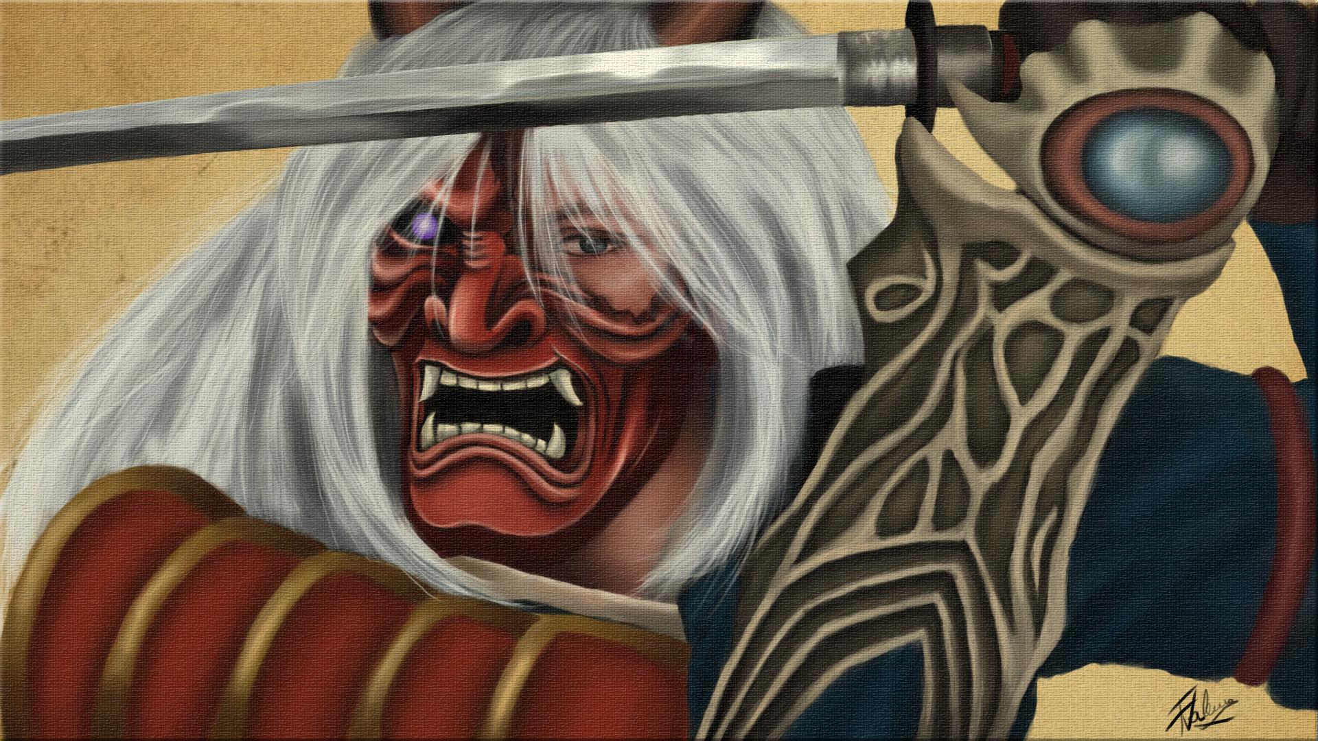 1920x1080 Samurai With Oni Mask By Ayame90 Data Src Samurai Wallpaper HD
