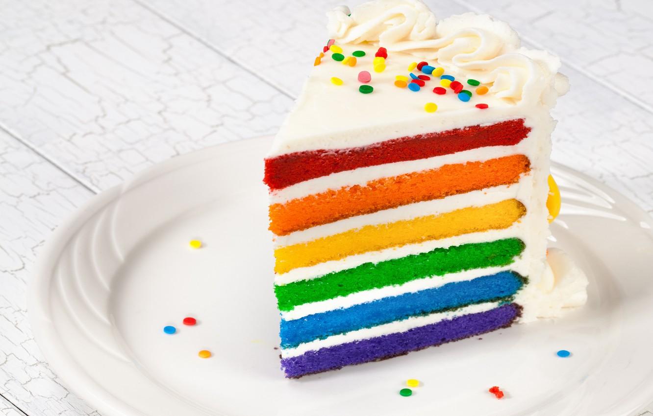 1332x850 Wallpaper rainbow, colorful, cake, rainbow, cake, Happy, Birthday, Birthday image for desktop, section еда