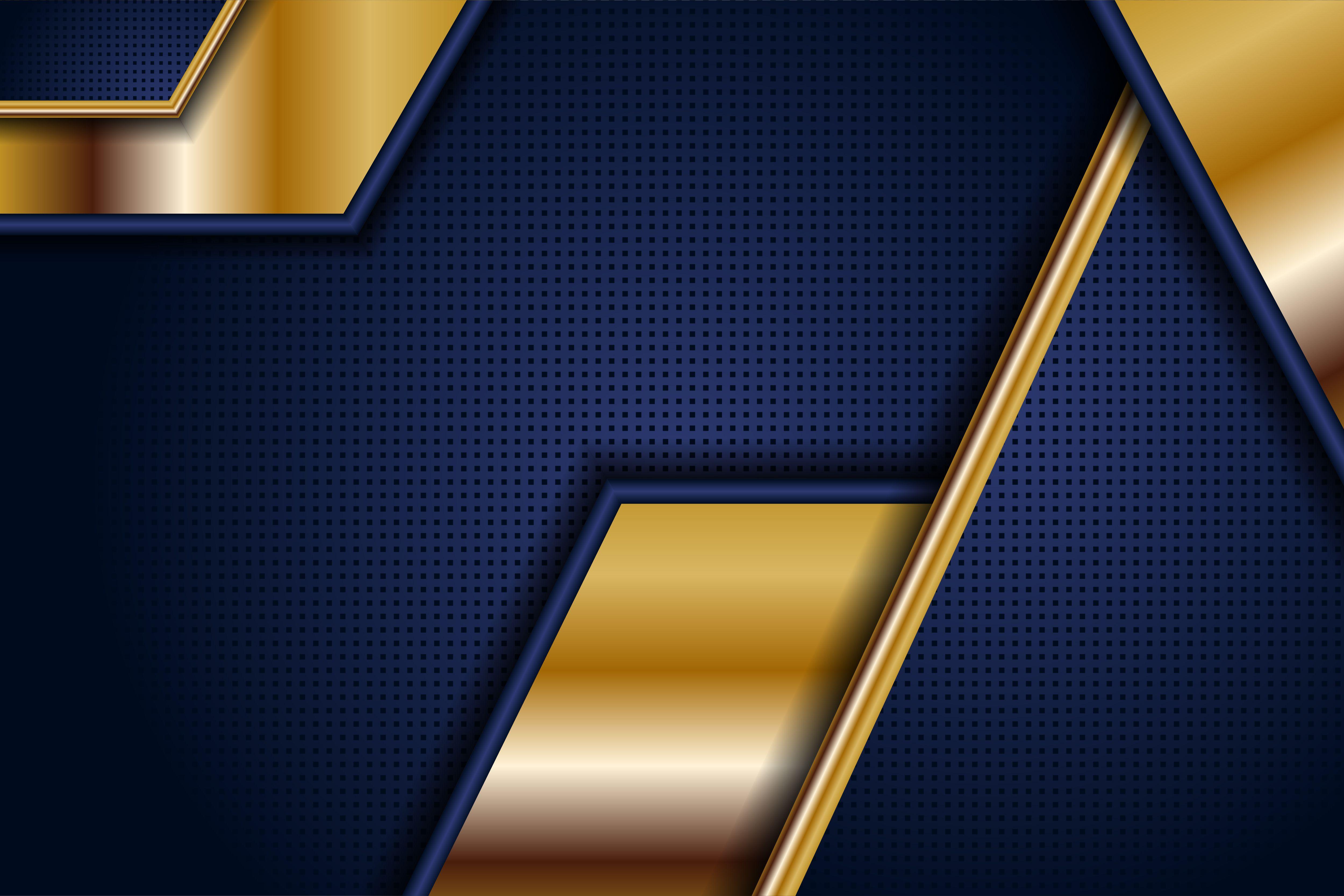 5000x3334 Media type: Vectors Title: Gold blue abstract background with overlap layers. Paper texture with golden ele. Geometric background, Abstract background, Geometric
