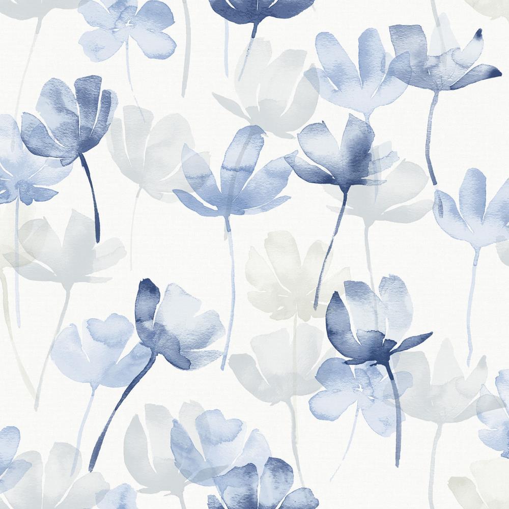 1000x1000 Scott Living 30.75 Sq Ft Blue Vinyl Floral Self Adhesive Peel And Stick Wallpaper In The Wallpaper Department At