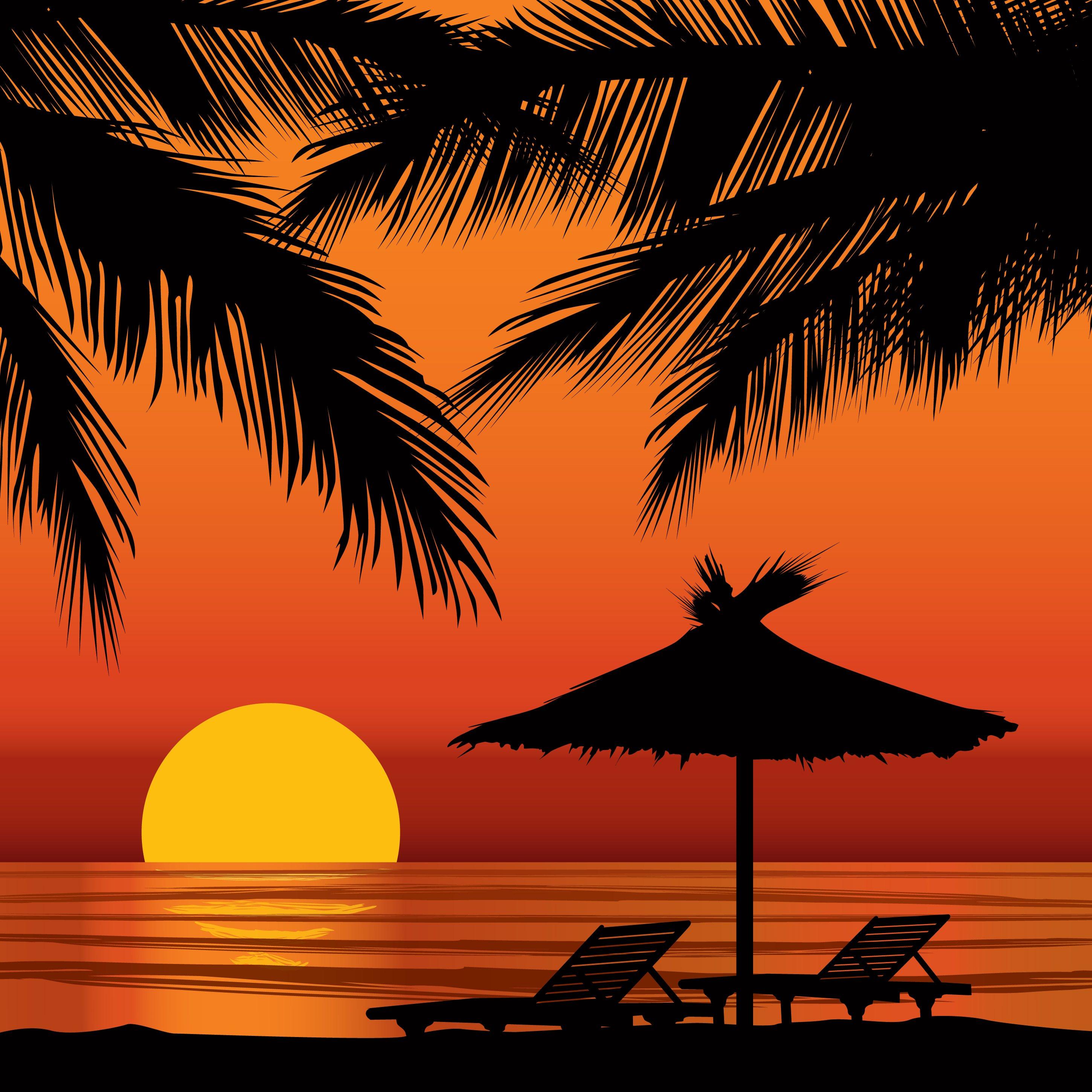 2900x2900 Summer holidays background. Seaside View. Beach resort wallpaper