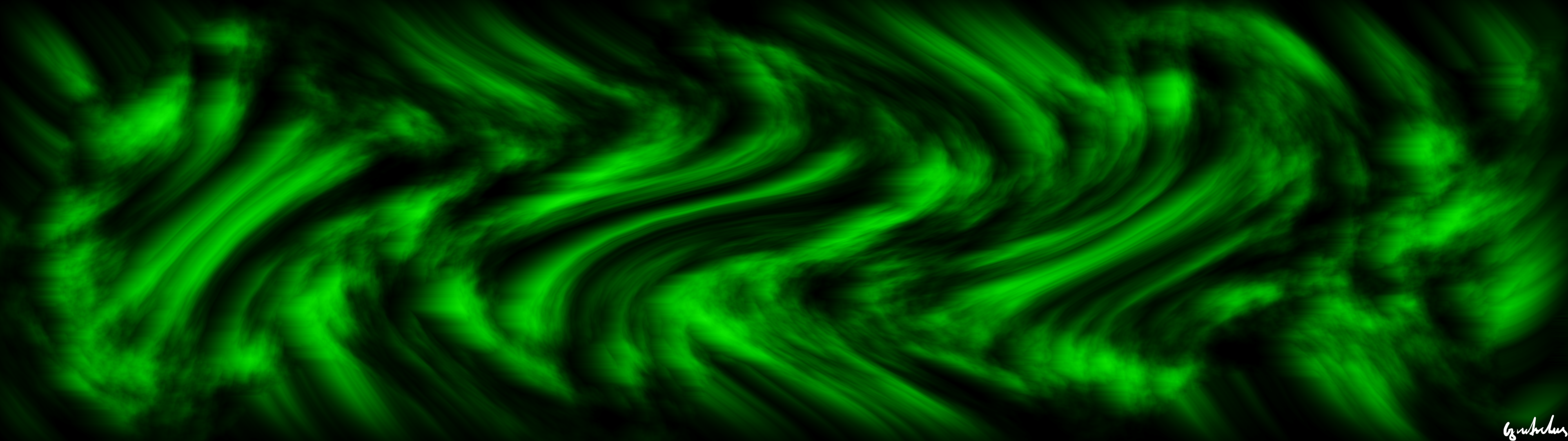 3840x1080 Green Blurred Waves HD Wallpaper. Background Imagex1080