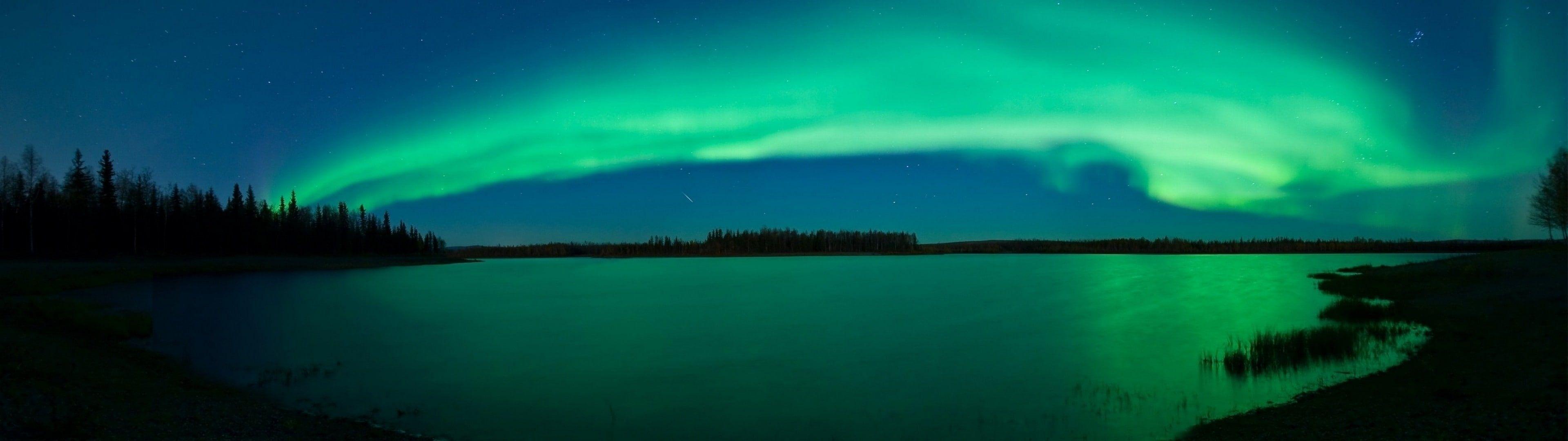 3840x1080 light aurora borealis lakes multiscreen skyscapes 3840x1080 Nature Lakes HD Art #Light aurora bor. Dual screen wallpaper, Dual monitor wallpaper, Screen wallpaper