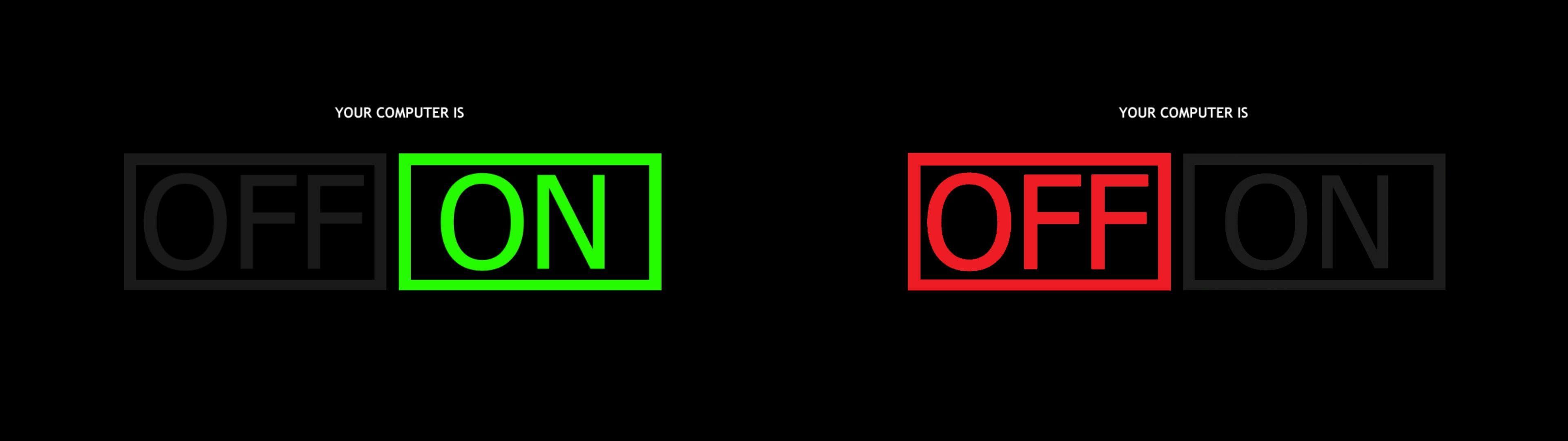 3840x1080 Two Digital On Off Switches Multiple Display #minimalism #black #computer Simple Background #typography K. Dual Screen Wallpaper, Wallpaper, 3840x1080 Wallpaper