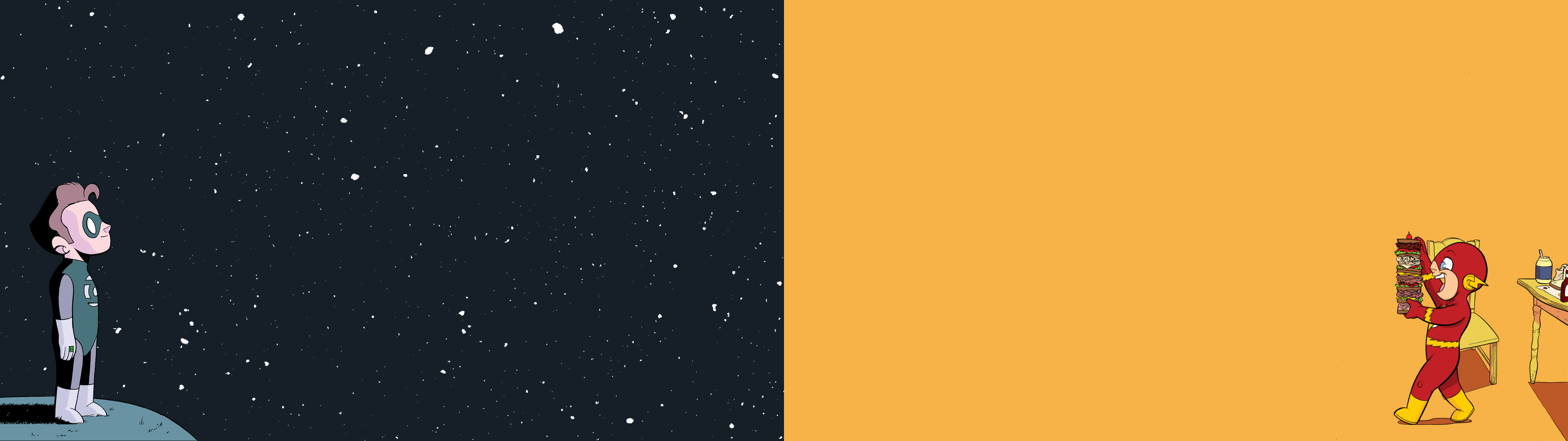 3840x1080 Green Lantern and Flash, JL8