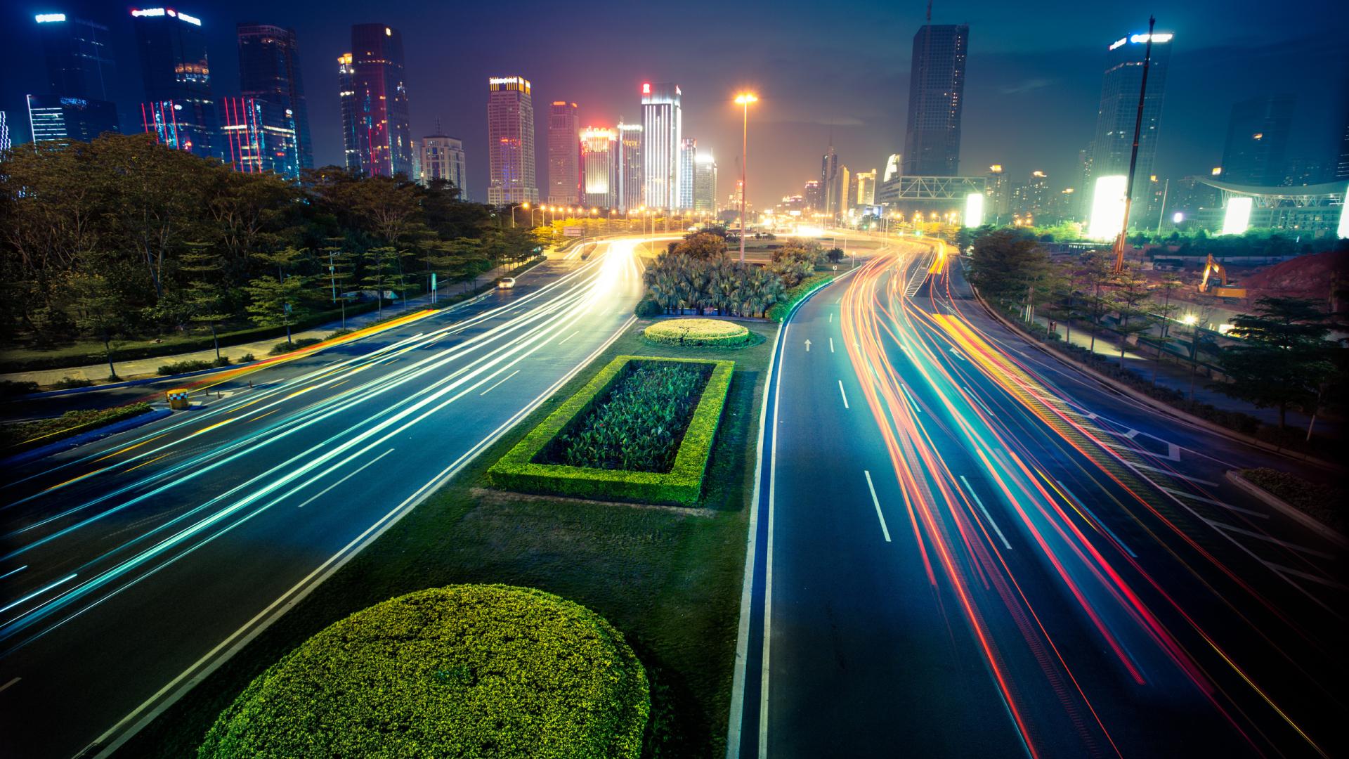 1920x1080 City, Light, Night, Photography, Timelapse HD Wallpaper & Background • 35917 • Wallur