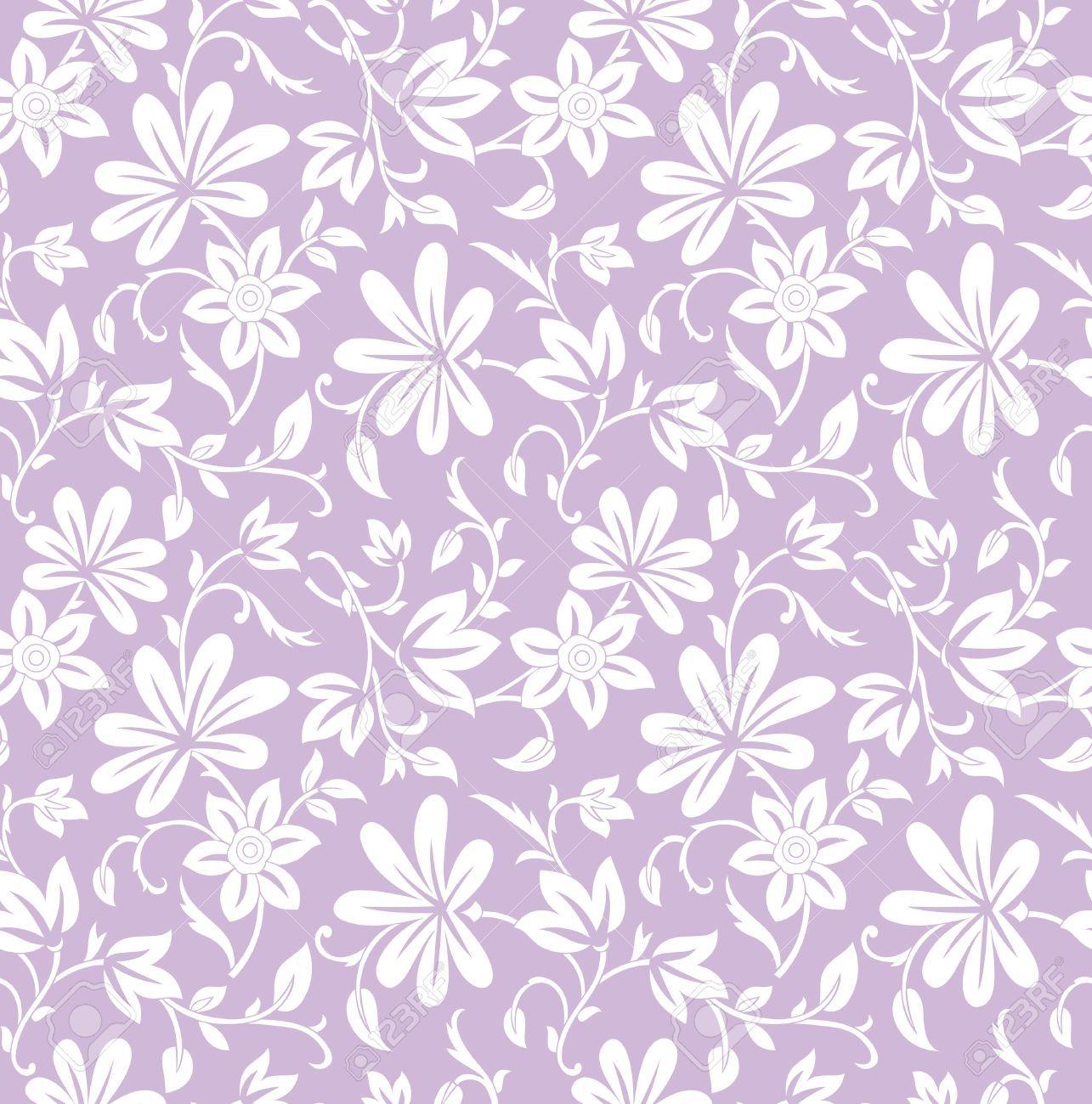 1285x1300 Floral Light Violet Wallpaper