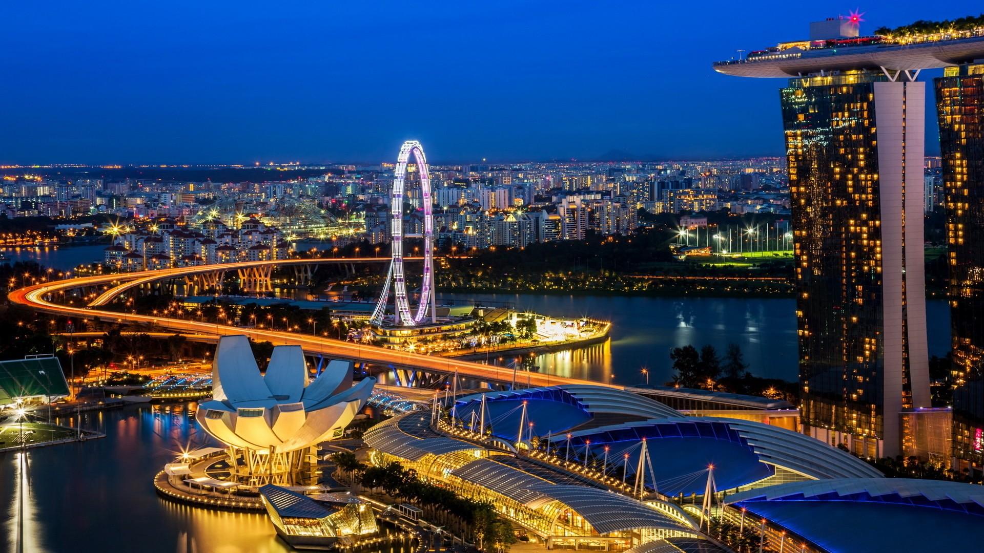 1920x1080 Singapore Flyer Night Wallpaper HD City At Night