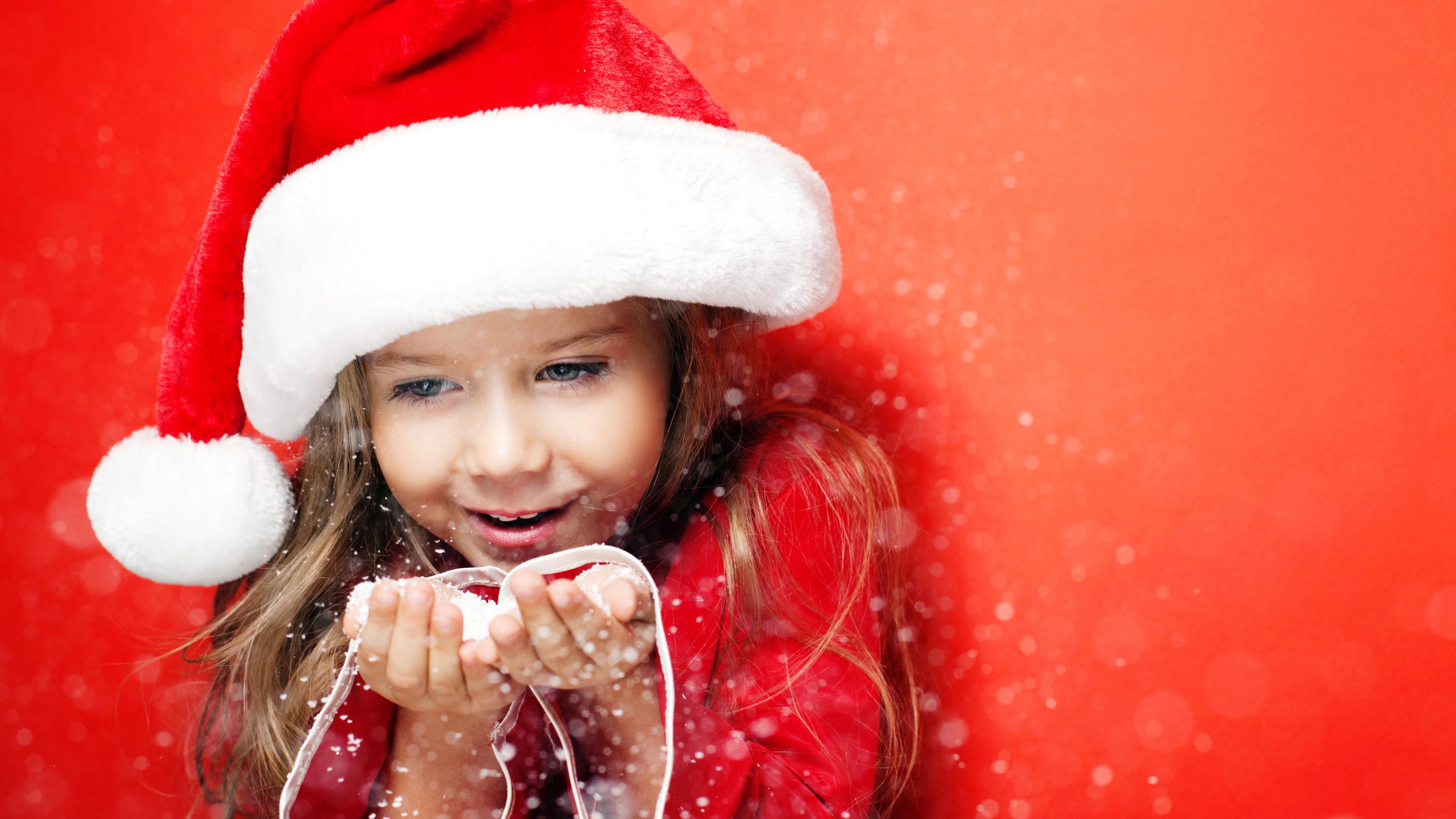 3840x2160 Wallpaper 4k Little Santa Girl Christmas 4k 5k Wallpaper, Celebrations Wallpaper, Christmas Wallpaper, Hd Wallpaper, Holidays Wallpaper