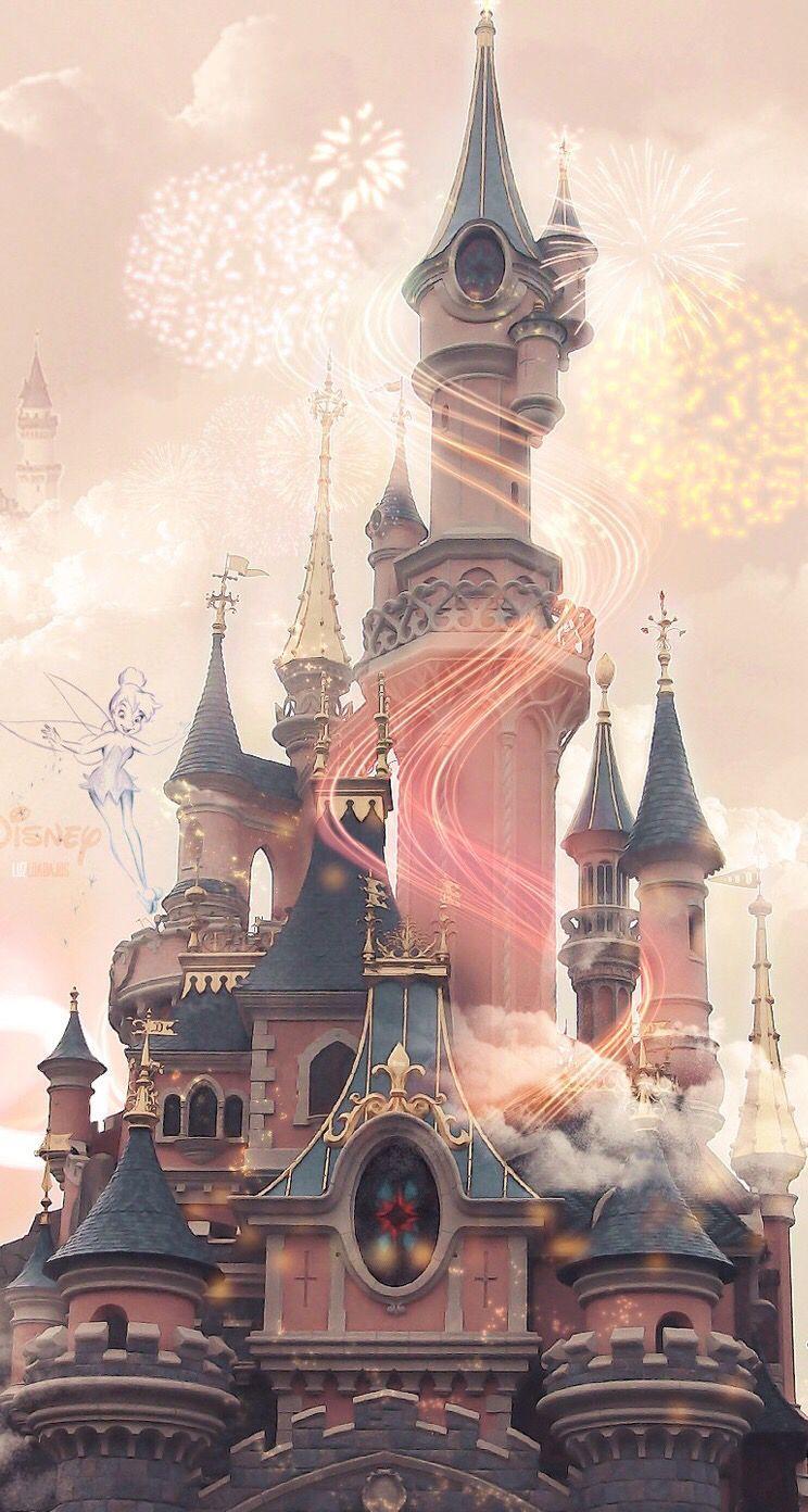 744x1392 Disney Castle Tinkerbell Wallpaper