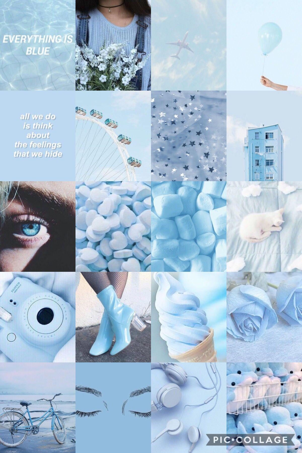 1200x1800 Blue Aesthetic Background Blue Collage Wallpaper