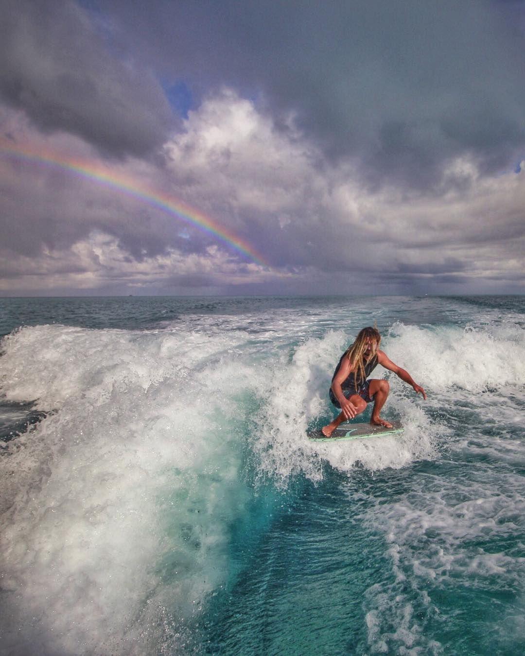 1080x1350 Austin Keen on Instagram: “Wakesurfing under the rainbow