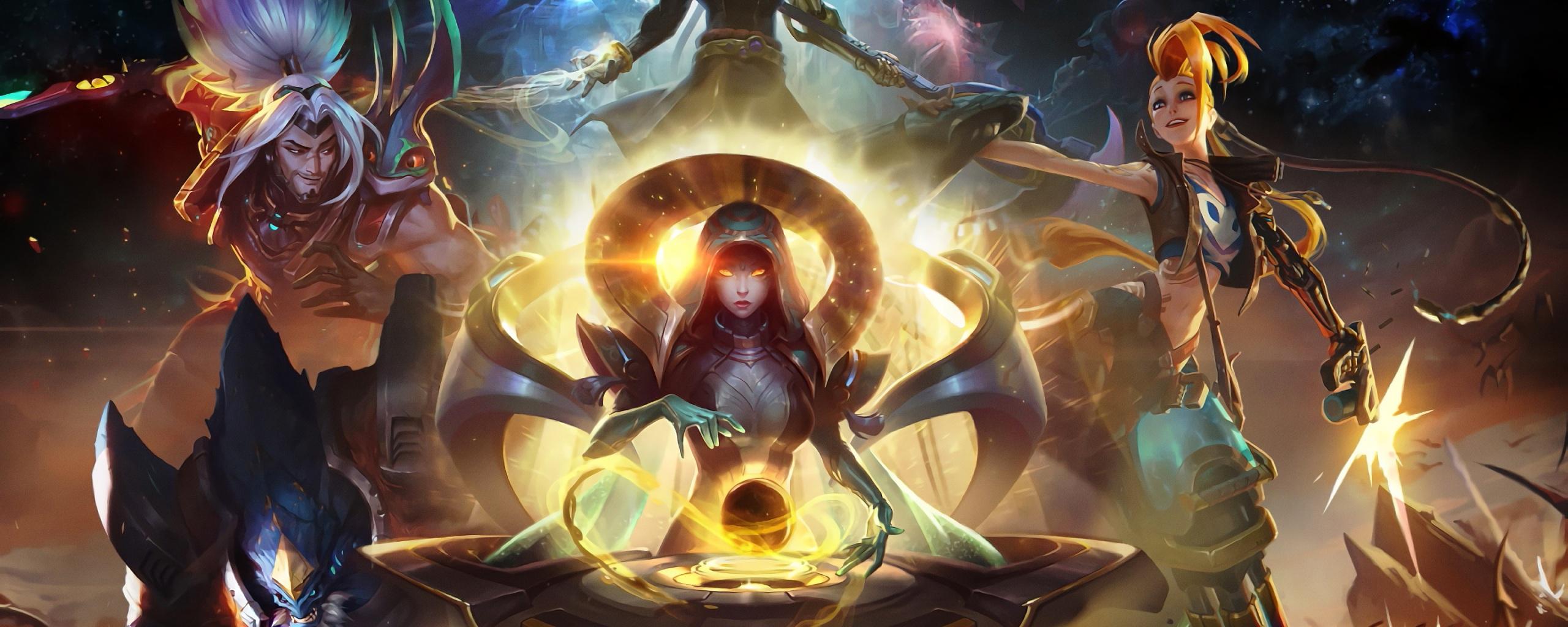 2560x1024 Wallpaper 4k Odyssey Kayn Sona Jinx Yasuo Malphite Ziggs LoL League of Legends lol Jinx, Kayn, league of legends, Malphite, Odyssey of Legends, Sona, Yasuo, Ziggs