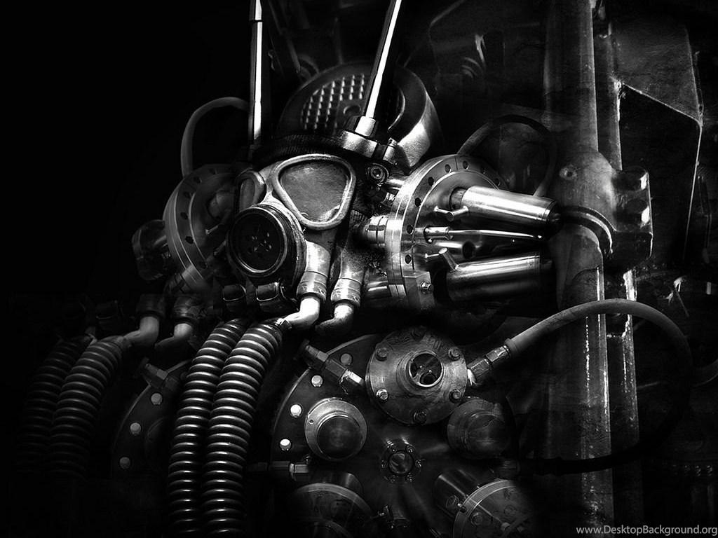 1024x768 Cyber Industrial Mask Wallpaper Desktop Background