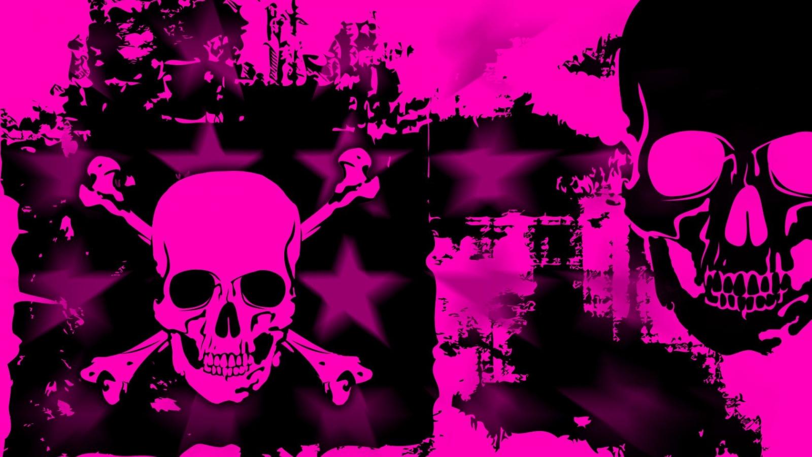1600x900 Pink Skull Wallpaper Background Pink Skull HD Wallpaper