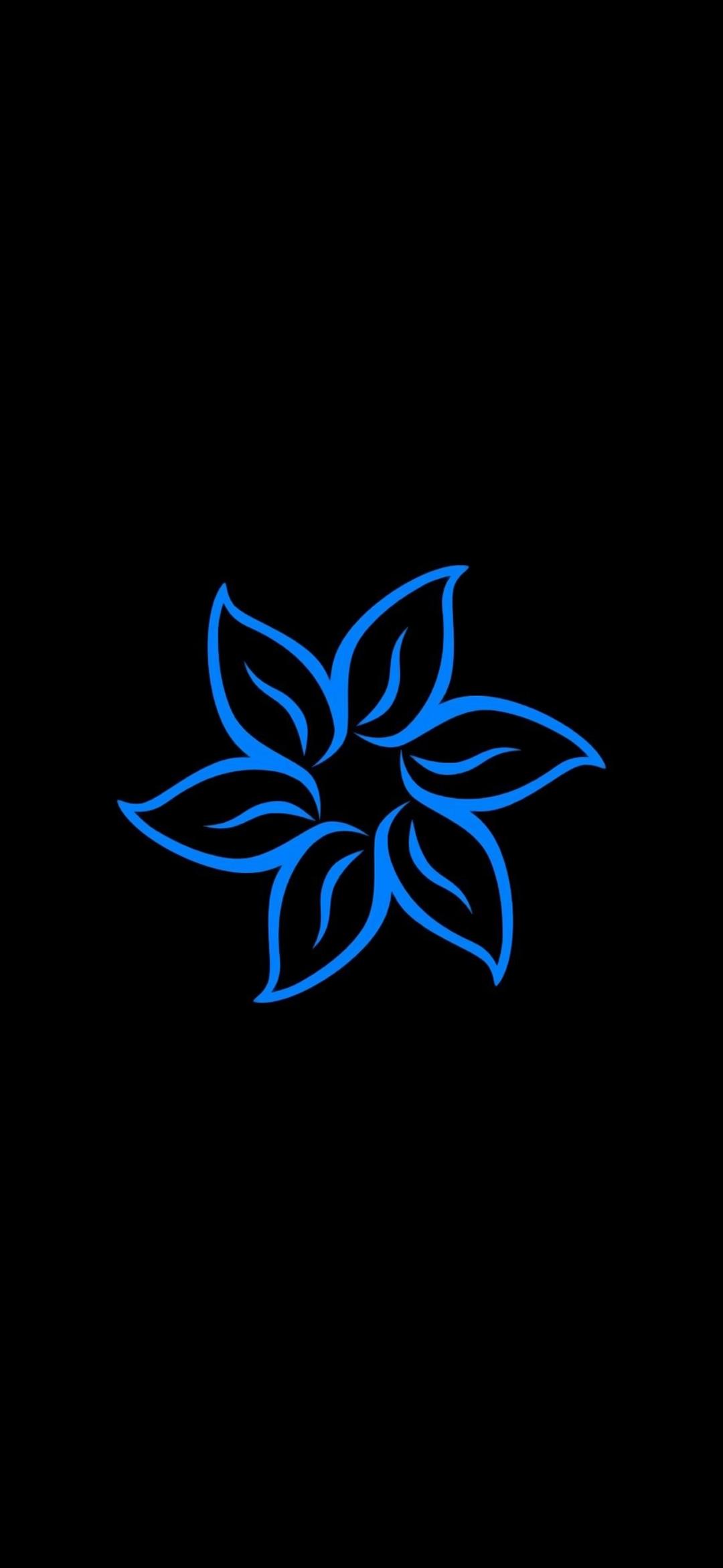 1080x2340 Swirl Flower Dark OLED Wallpaper for iOS 14 iPhone